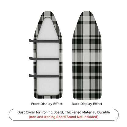 1-Piece Plaid Checked Pattern Black White  Ironing Board Cover, Universal Size, Without Board