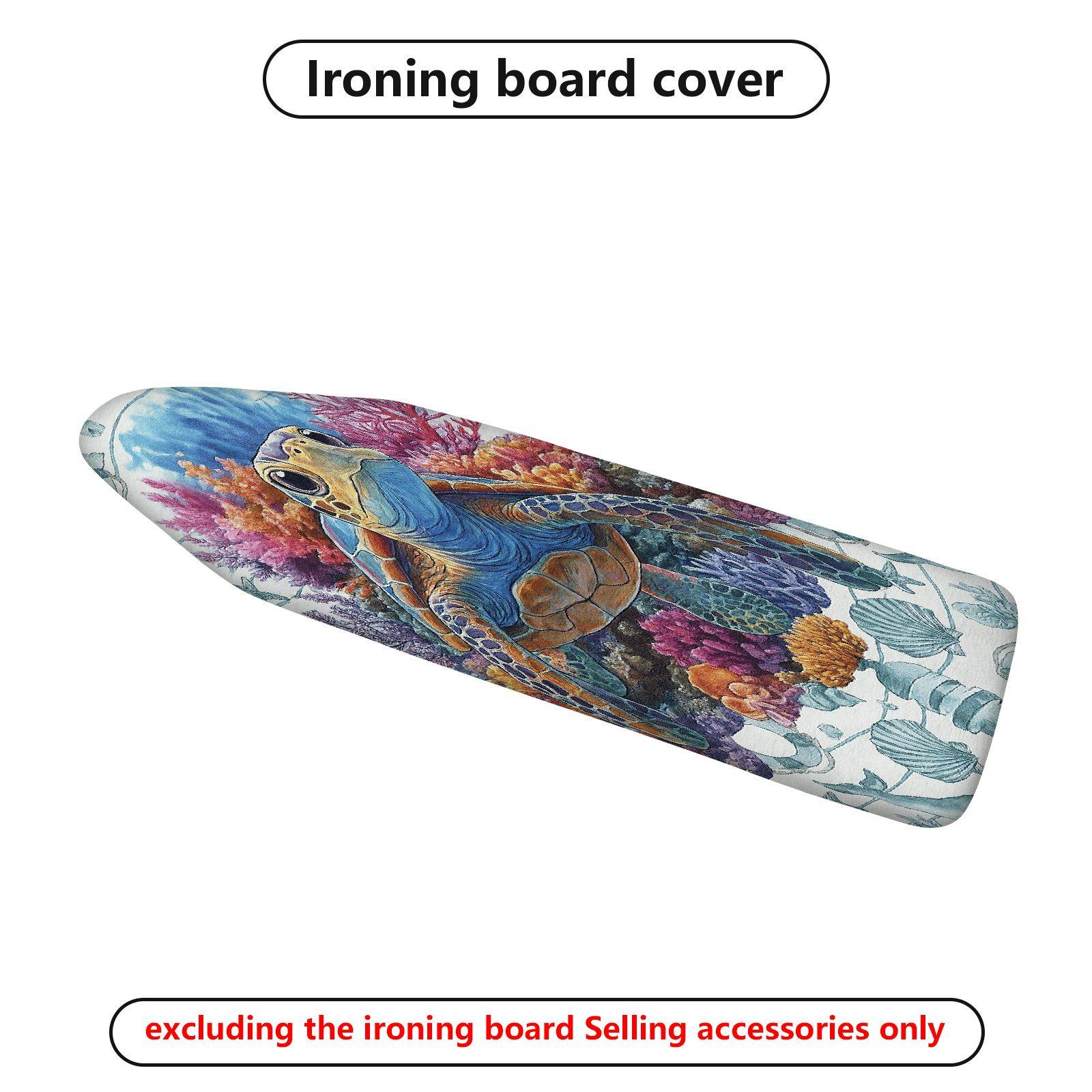 1-Piece Sea Turtle Coral Ocean  Ironing Board Cover, Universal Size, Without Board