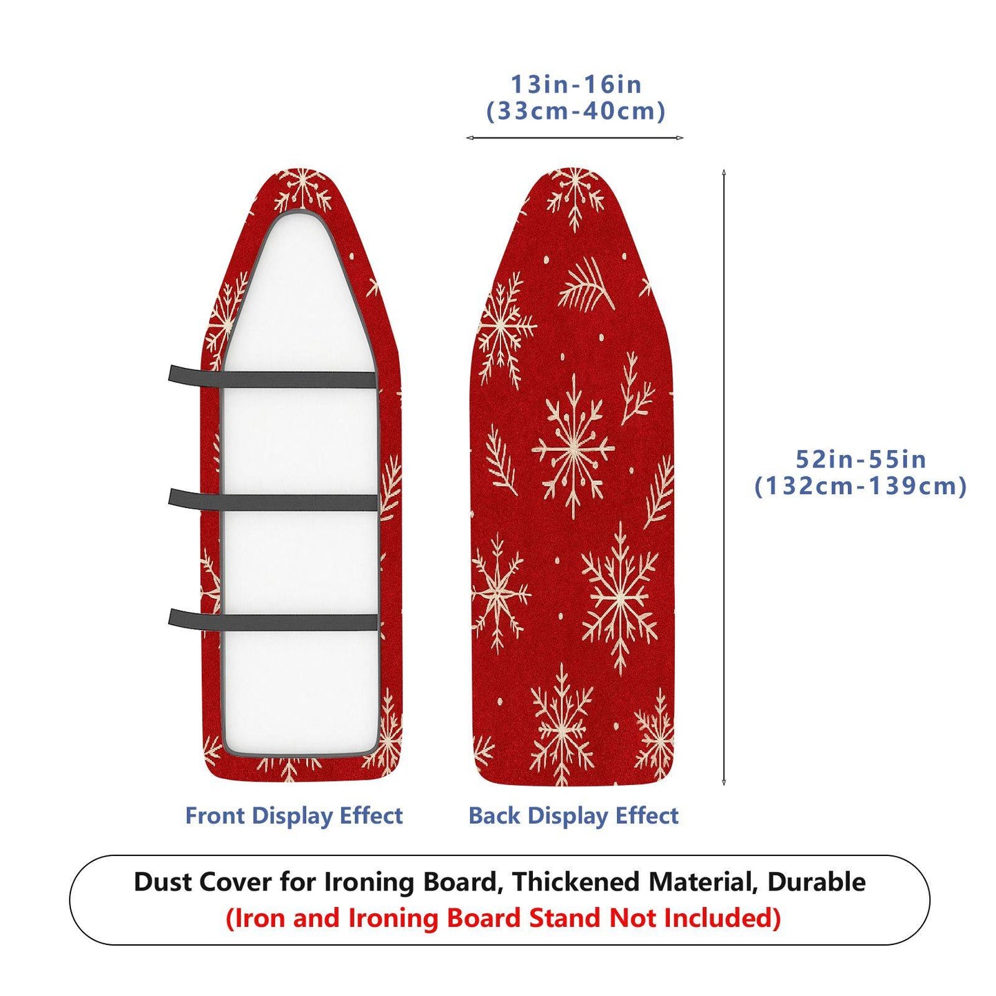 1-Piece Christmas Snowflake Red  Ironing Board Cover, Universal Size, Without Board