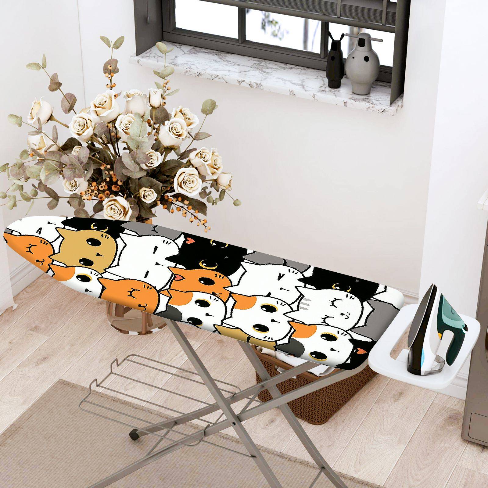 1-Piece Cute Cat Pattern  Animal  Ironing Board Cover, Universal Size, Without Board