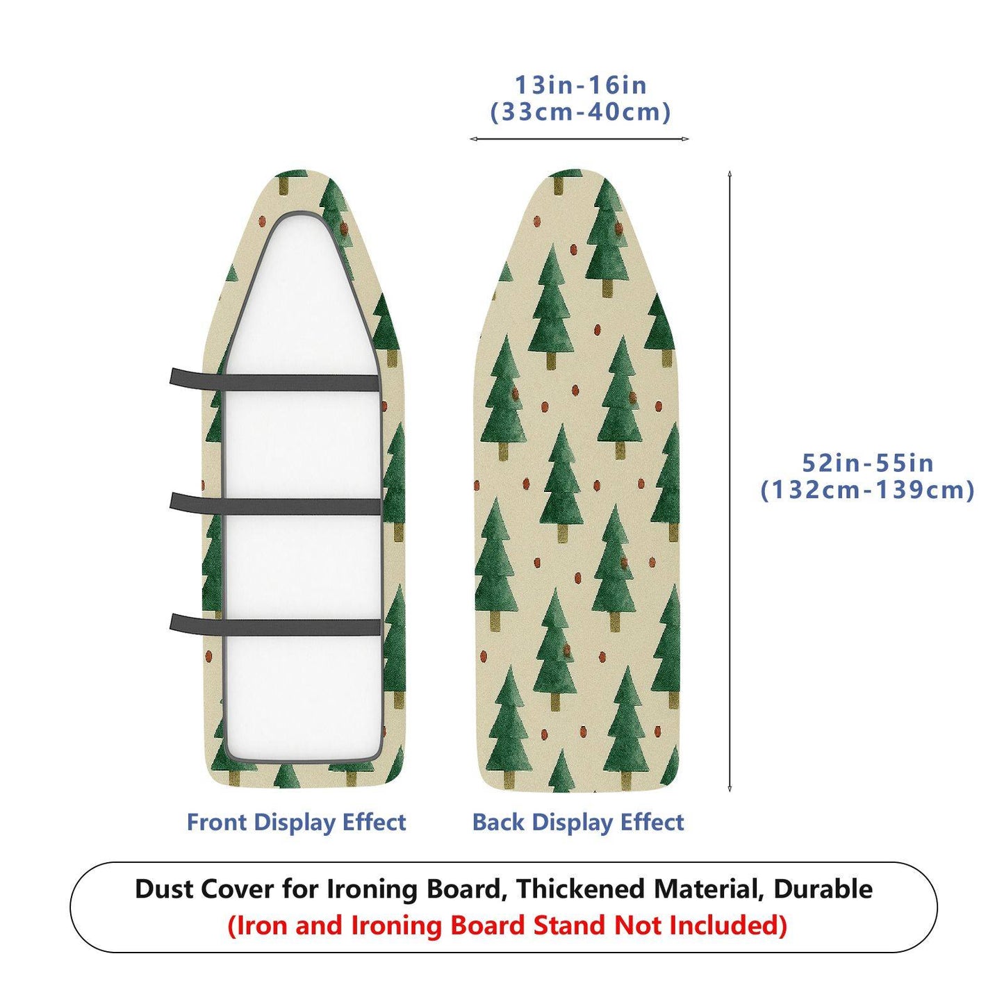 1-Piece Christmas Tree Forest Pattern Holiday  Ironing Board Cover, Universal Size, Without Board