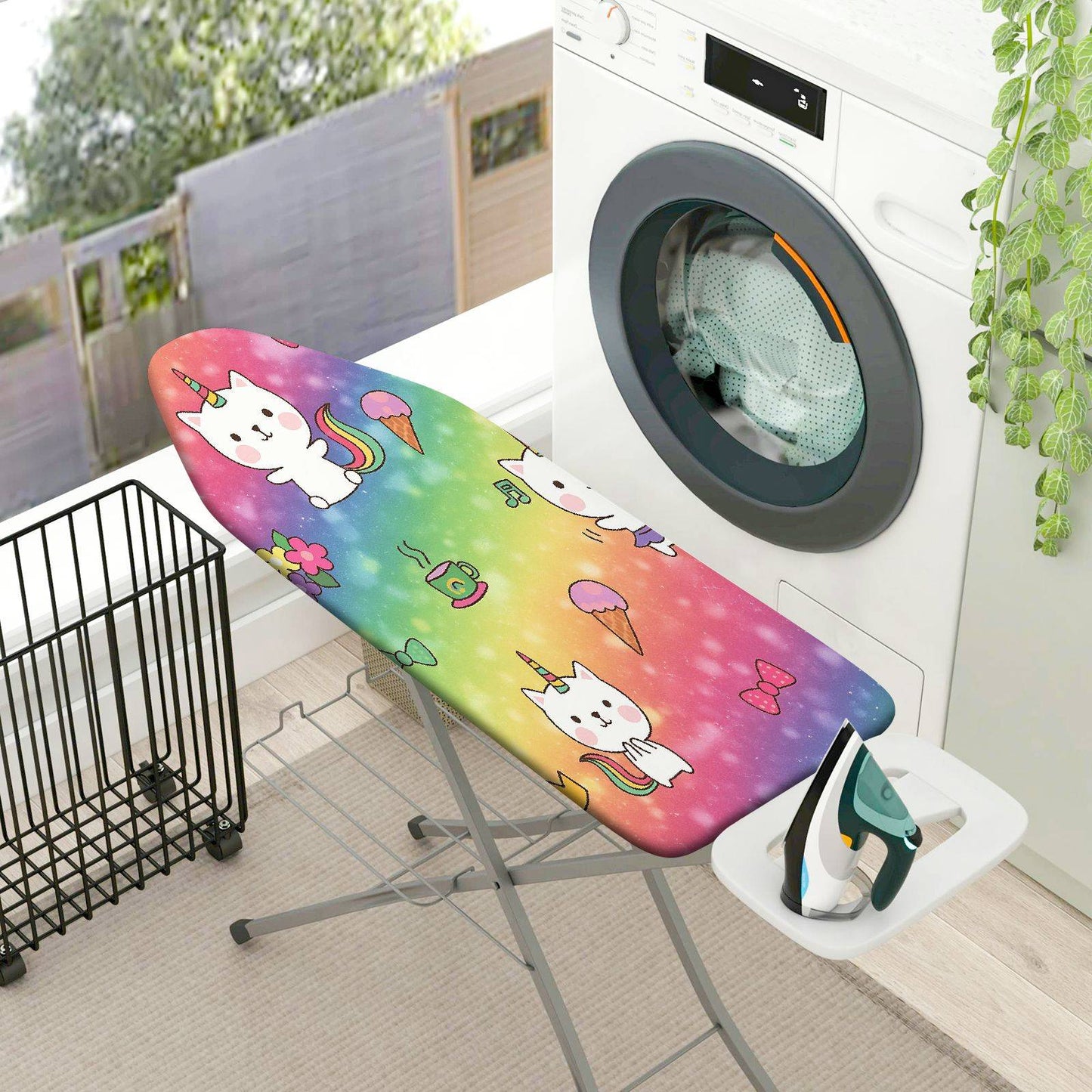 1-Piece Unicorn Rainbow Cute  Ironing Board Cover, Universal Size, Without Board