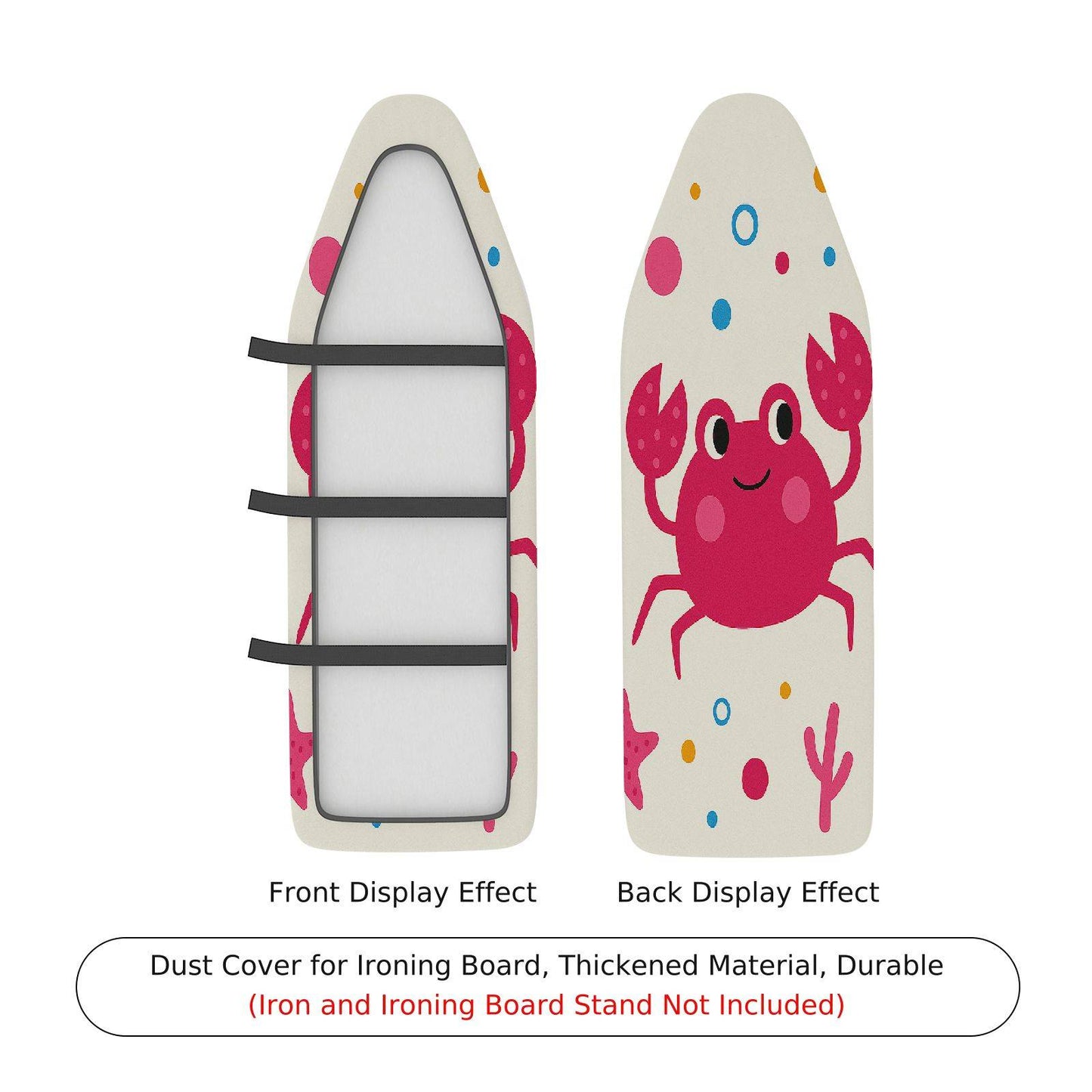 1-Piece Crab Fun Colorful  Ironing Board Cover, Universal Size, Without Board