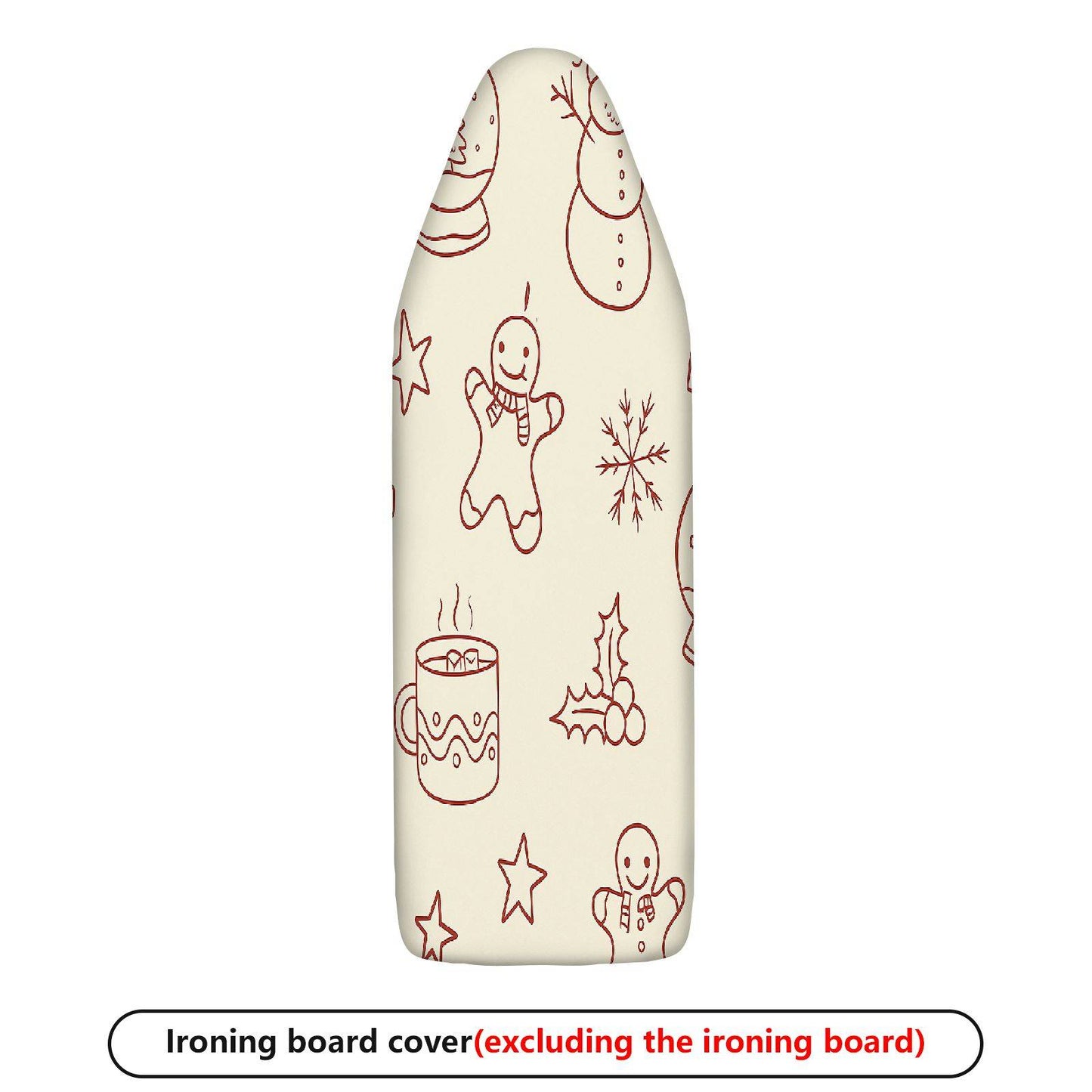 1-Piece Christmas Snowman Gingerbread  Ironing Board Cover, Universal Size, Without Board
