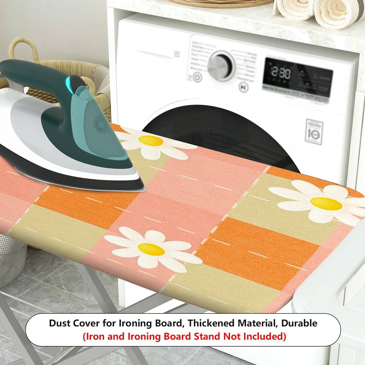 1-Piece Floral Plaid Daisy  Ironing Board Cover, Universal Size, Without Board