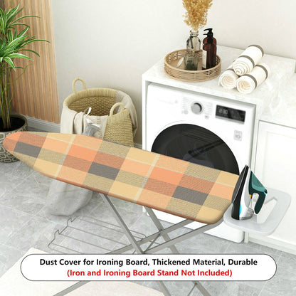 1-Piece Plaid Checkered Orange  Ironing Board Cover, Universal Size, Without Board