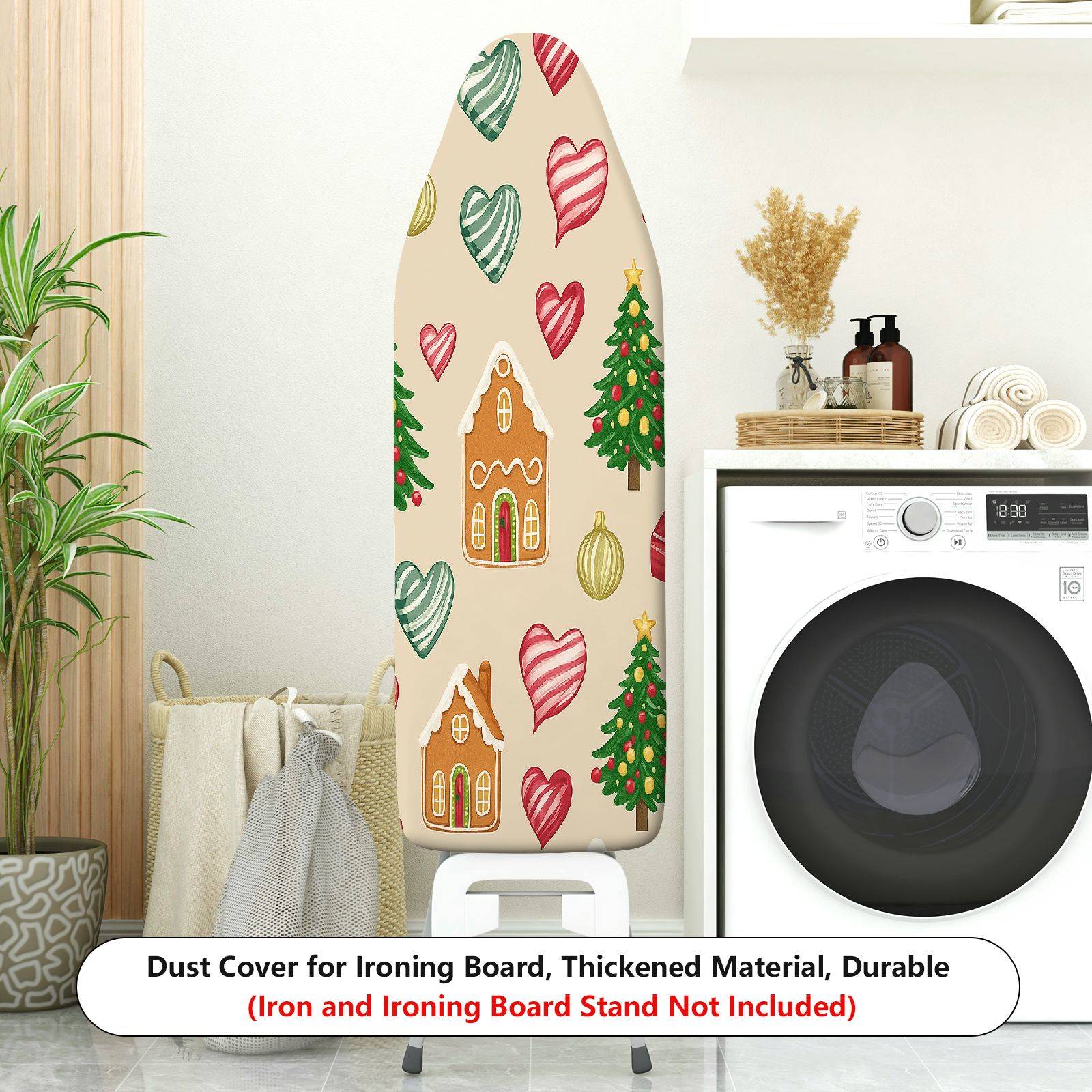 1-Piece Christmas Heart Tree  Ironing Board Cover, Universal Size, Without Board