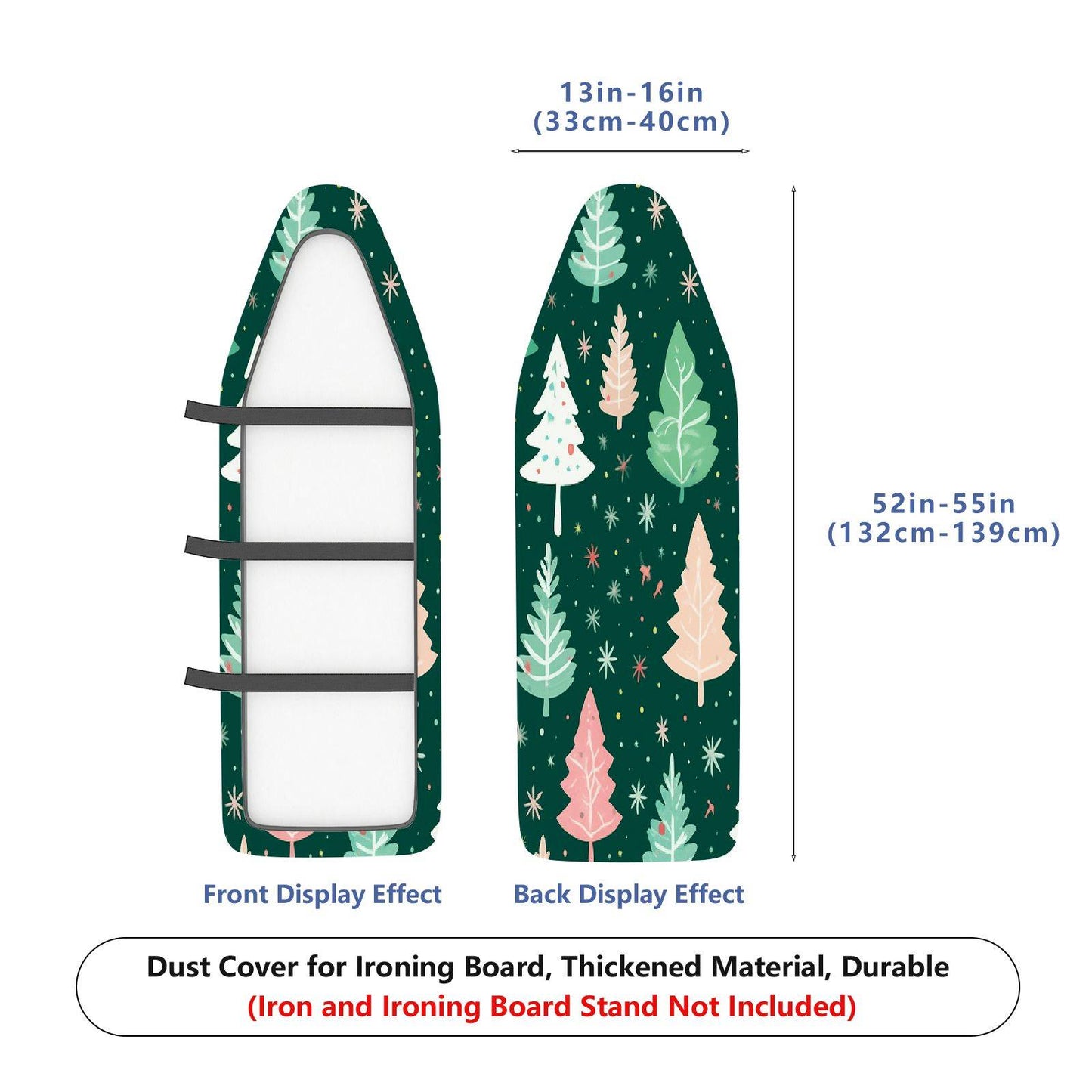 1-Piece Christmas Trees Forest Stars  Ironing Board Cover, Universal Size, Without Board