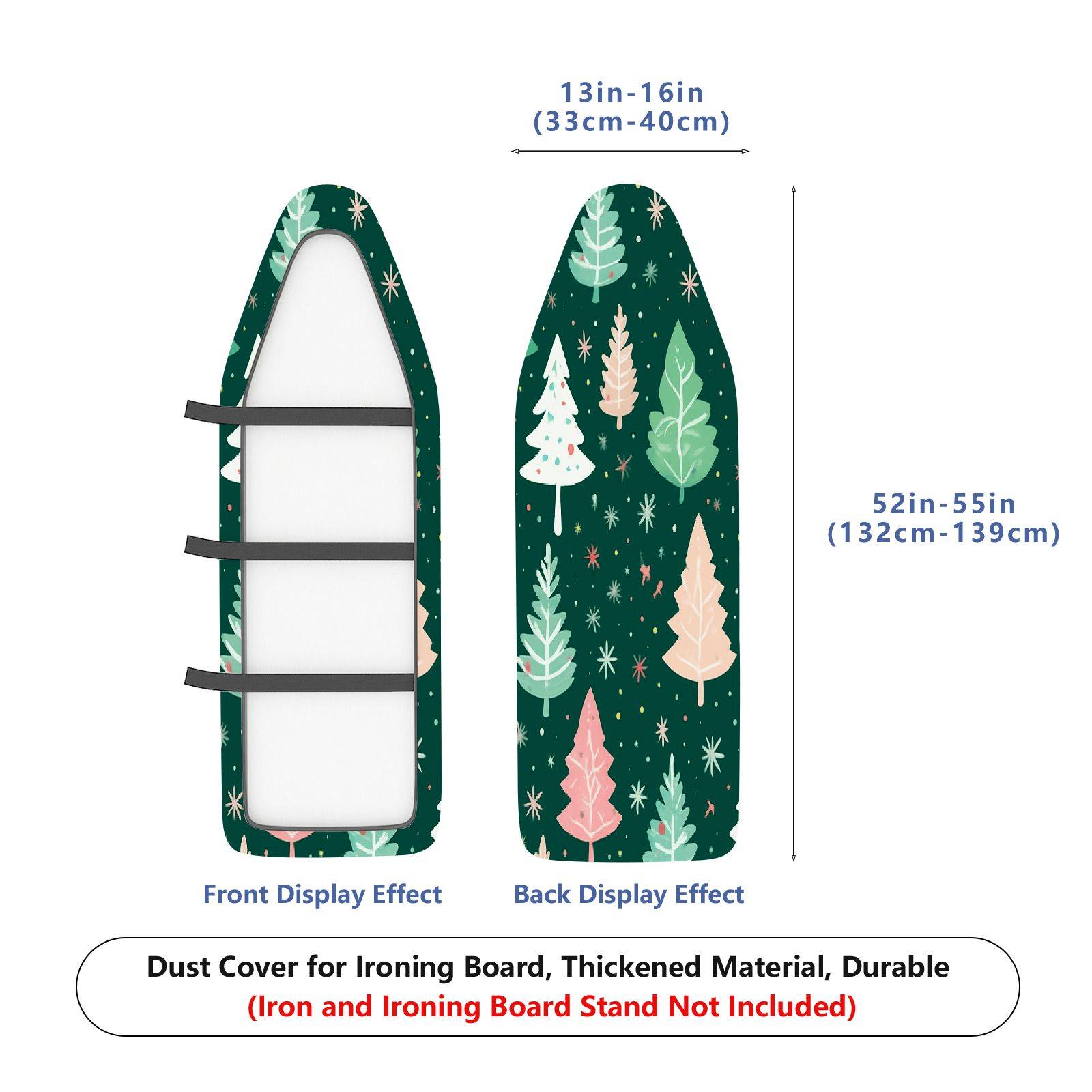1-Piece Christmas Trees Forest Stars  Ironing Board Cover, Universal Size, Without Board