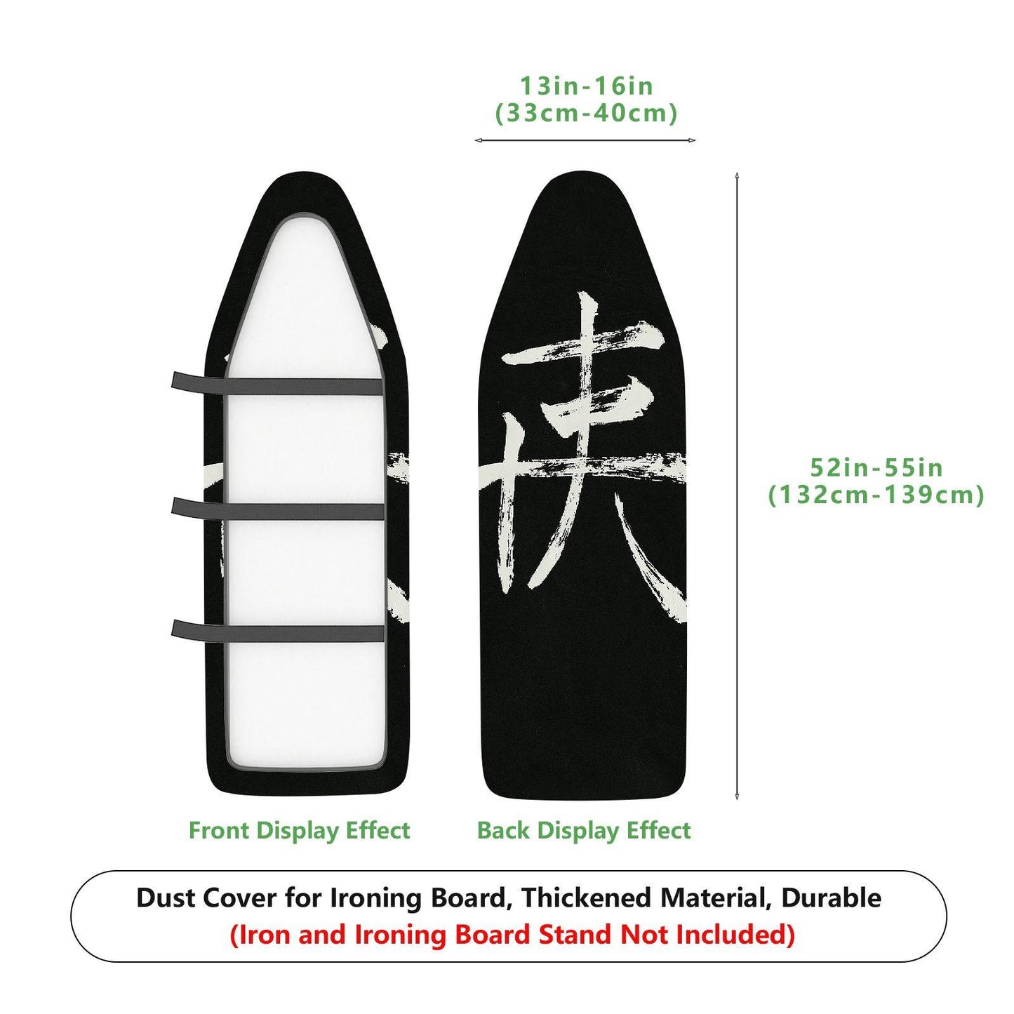 1-Piece Abstract Black White Strokes  Ironing Board Cover, Universal Size, Without Board