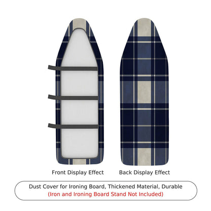 1-Piece Plaid Blue White  Ironing Board Cover, Universal Size, Without Board