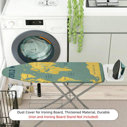 1-Piece World Map Geography Travel  Ironing Board Cover, Universal Size, Without Board