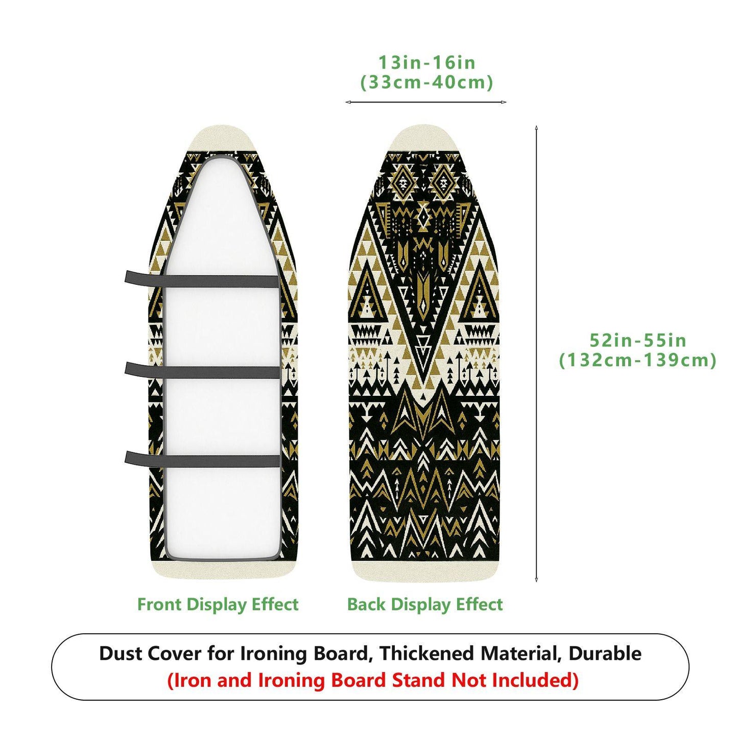 1-Piece Geometric Black Beige Pattern  Ironing Board Cover, Universal Size, Without Board