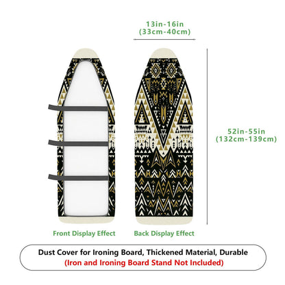 1-Piece Geometric Black Beige Pattern  Ironing Board Cover, Universal Size, Without Board