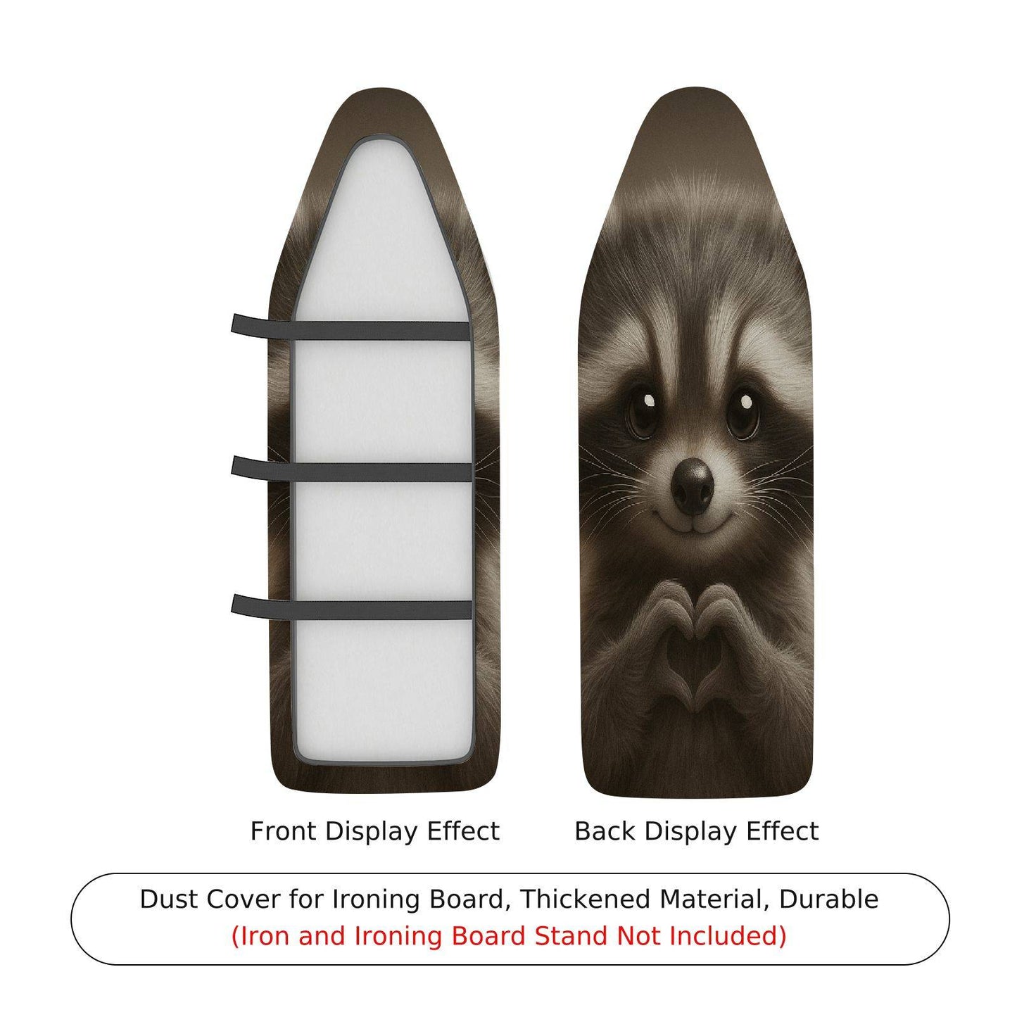 1-Piece Raccoon Print Animal Art Cute  Ironing Board Cover, Universal Size, Without Board