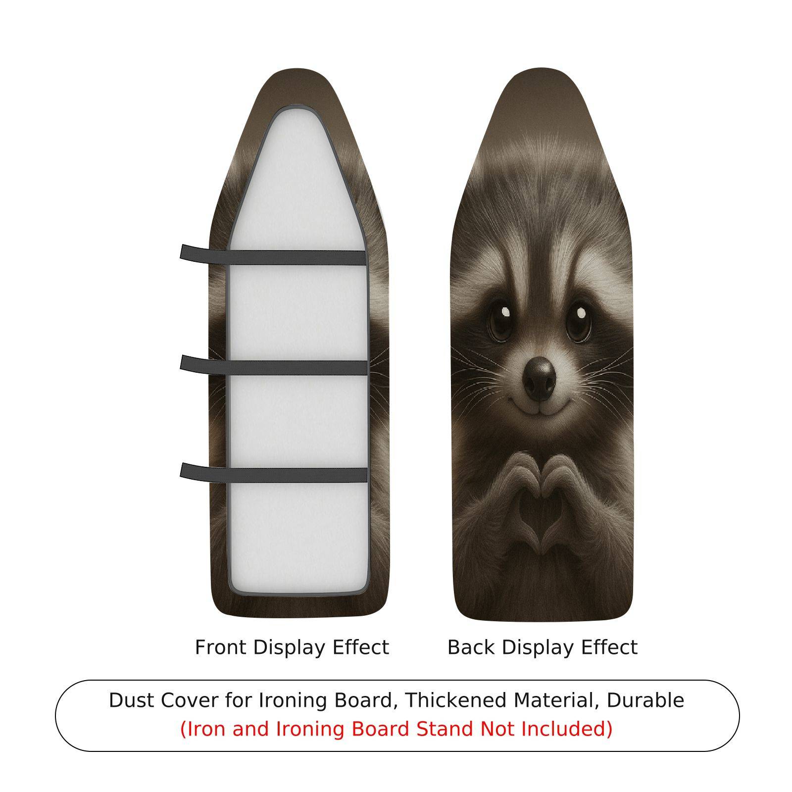1-Piece Raccoon Print Animal Art Cute  Ironing Board Cover, Universal Size, Without Board