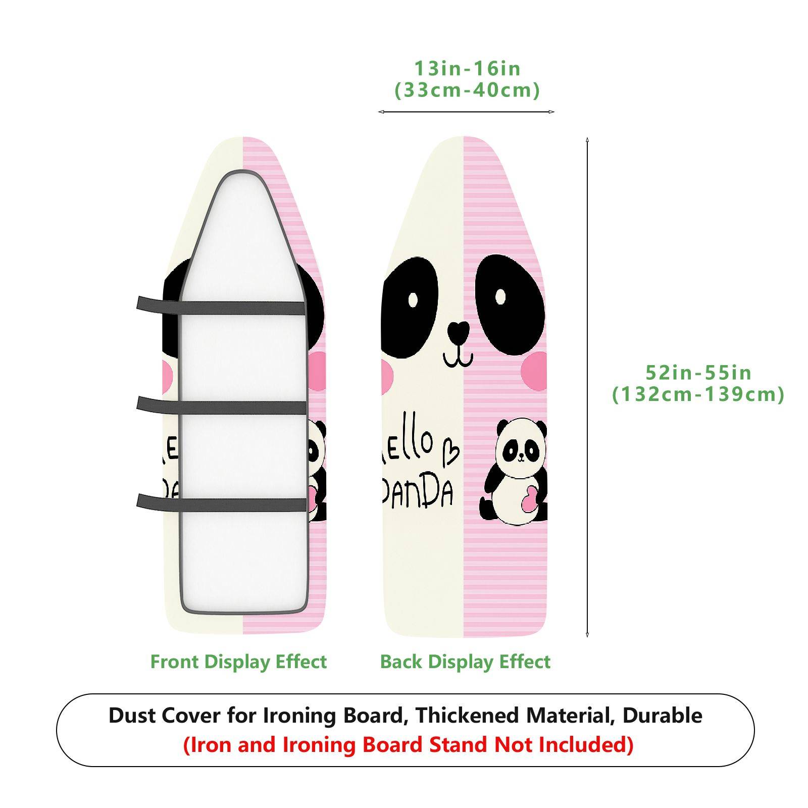 1-Piece Panda Pink Cute  Ironing Board Cover, Universal Size, Without Board