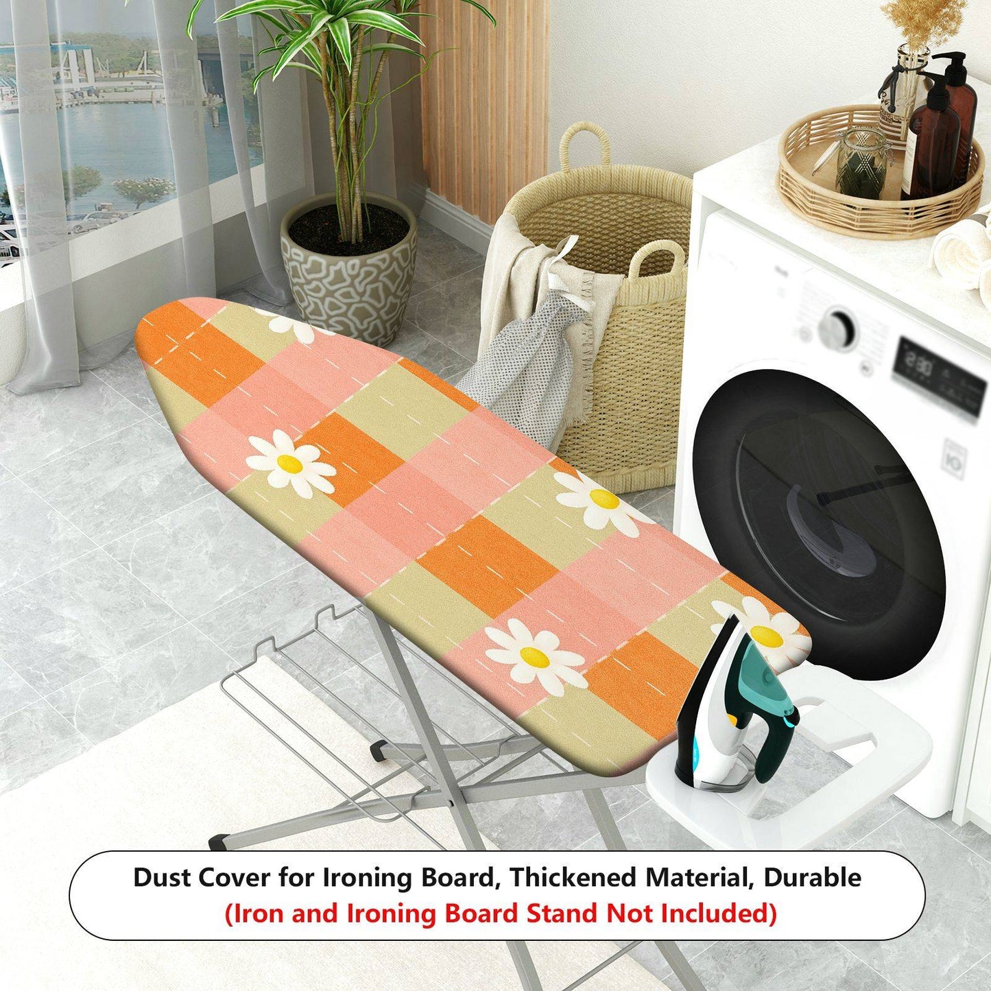 1-Piece Floral Plaid Daisy  Ironing Board Cover, Universal Size, Without Board