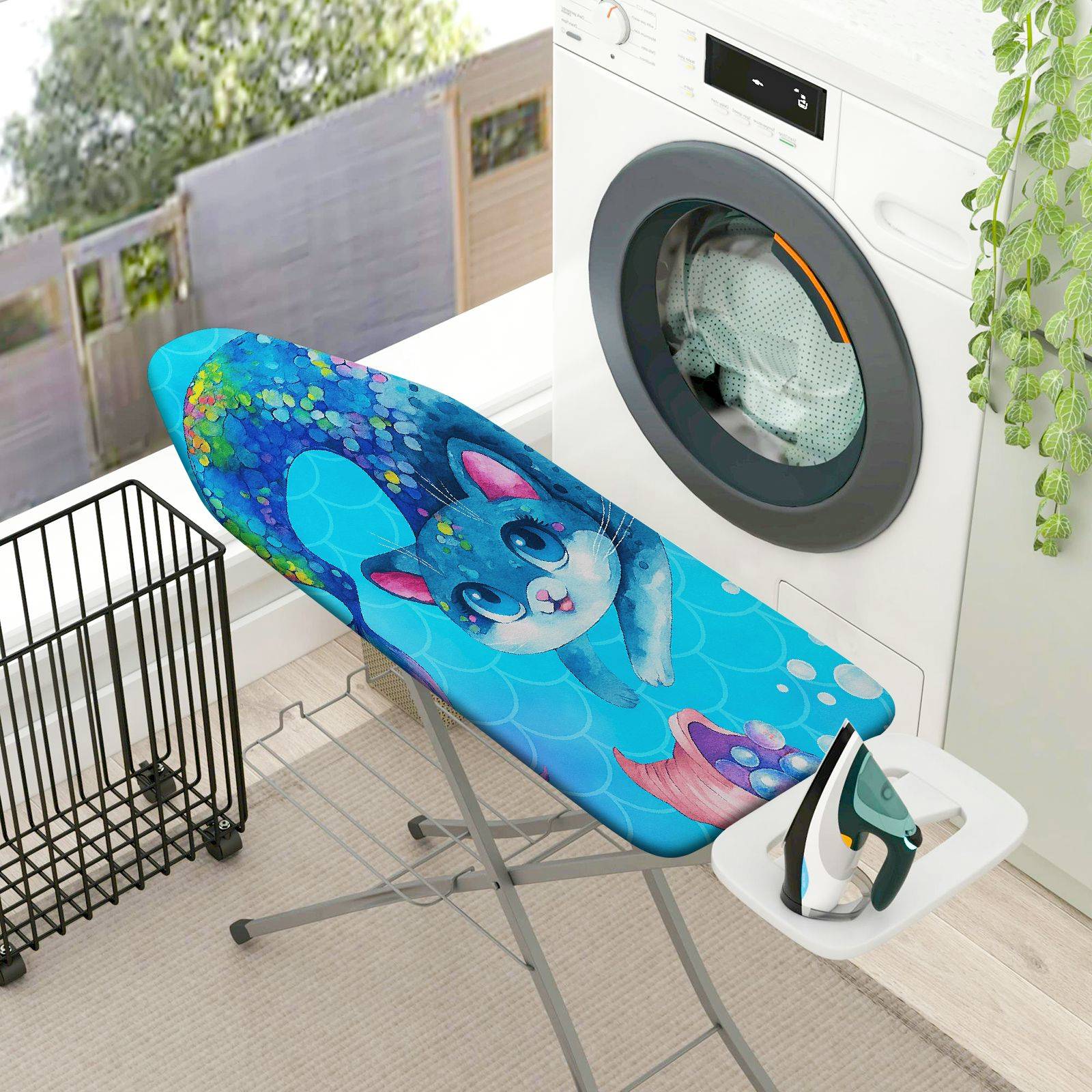 1-Piece Cute Blue  Cat  Ironing Board Cover, Universal Size, Without Board