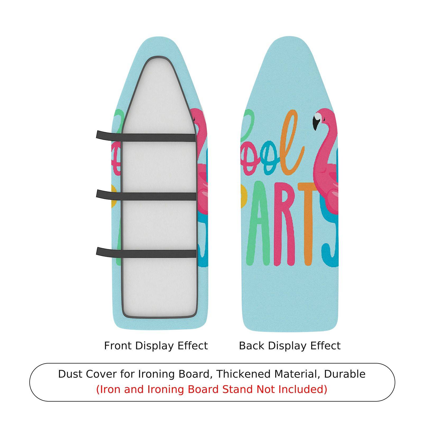 1-Piece Flamingo Colorful Fun  Ironing Board Cover, Universal Size, Without Board
