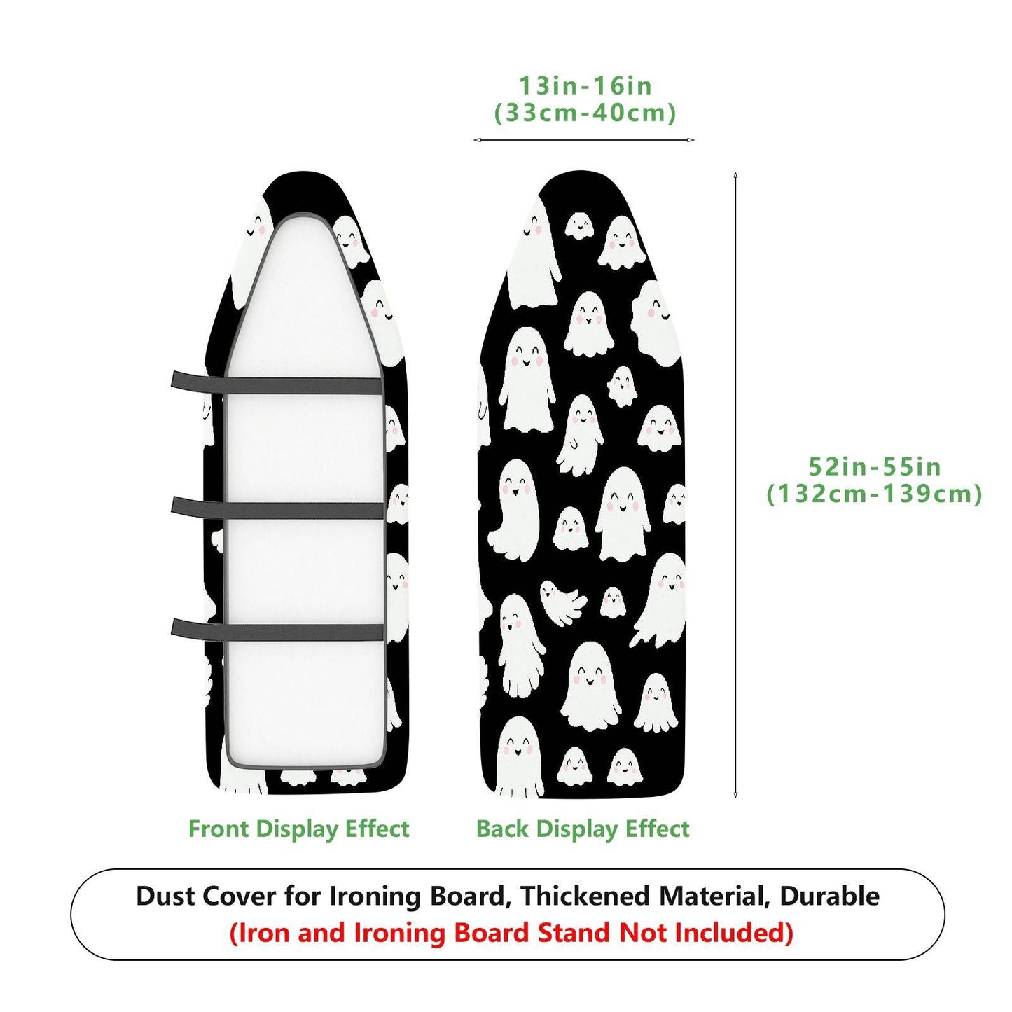 1-Piece Halloween Ghost Fun  Ironing Board Cover, Universal Size, Without Board