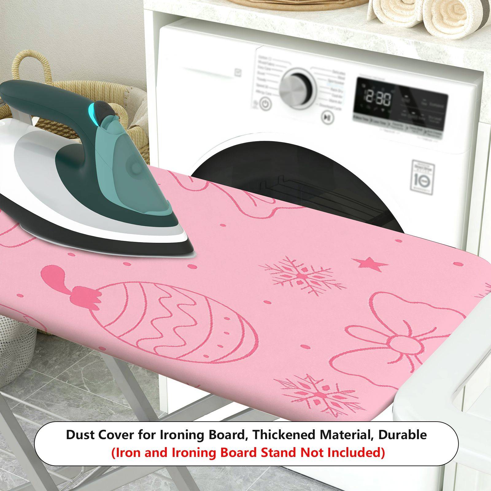 1-Piece Christmas Bell Star Ornament  Ironing Board Cover, Universal Size, Without Board
