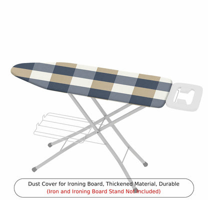 1-Piece Plaid Checkered Blue  Ironing Board Cover, Universal Size, Without Board