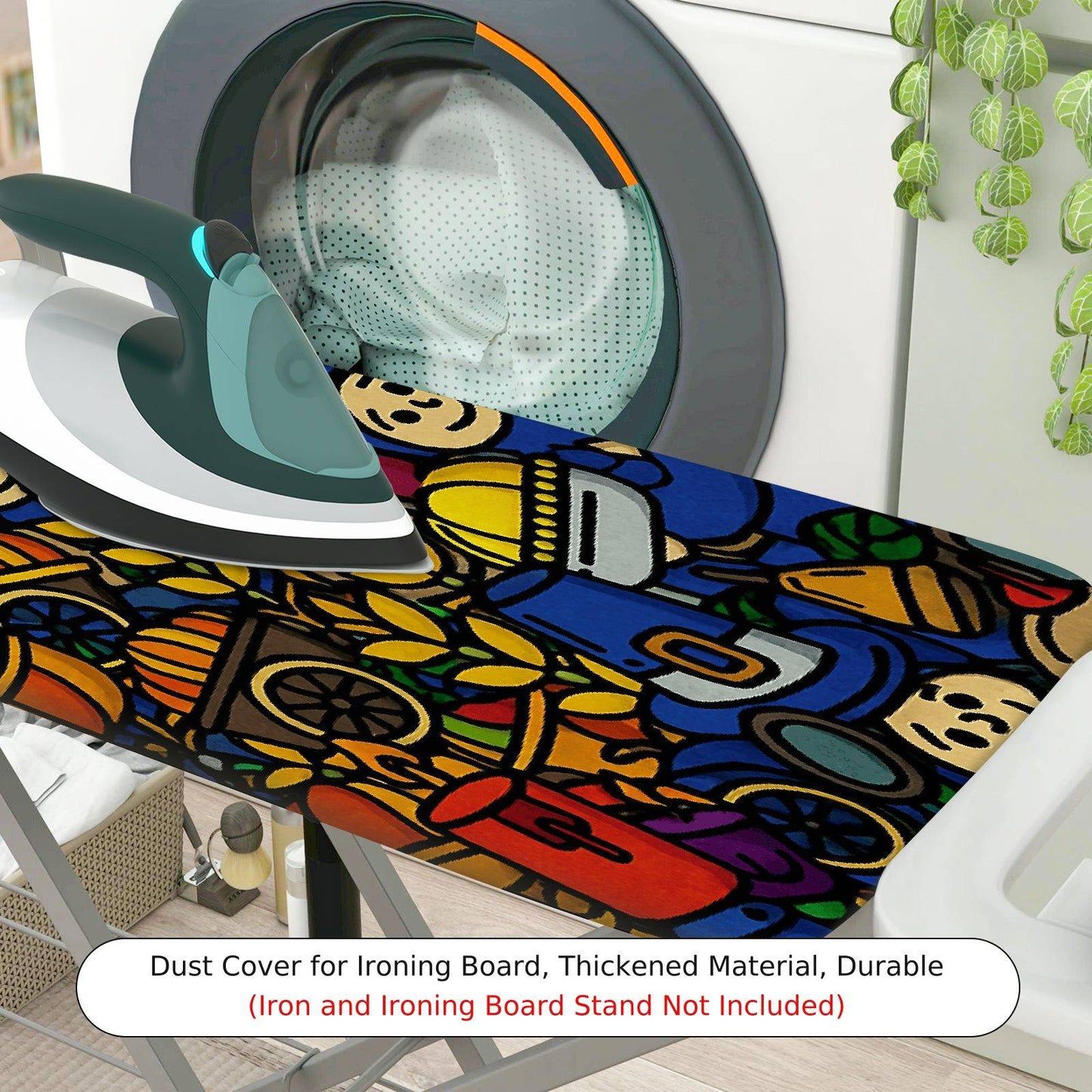 1-Piece Colorful Fun  Ironing Board Cover, Universal Size, Without Board
