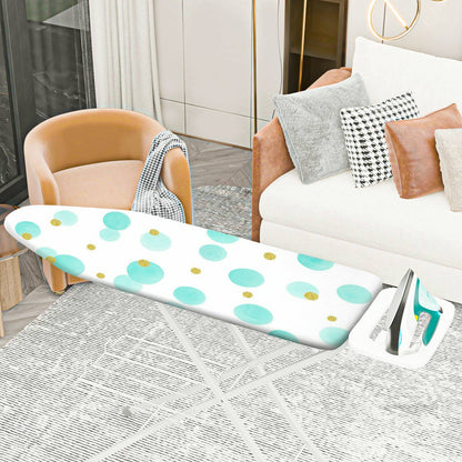 1-Piece Polka Dot Green Gold Pattern Cute  Ironing Board Cover, Universal Size, Without Board