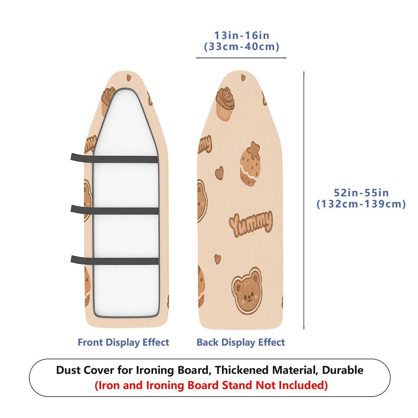 1-Piece Cute Bear Cookie Cupcake  Ironing Board Cover, Universal Size, Without Board