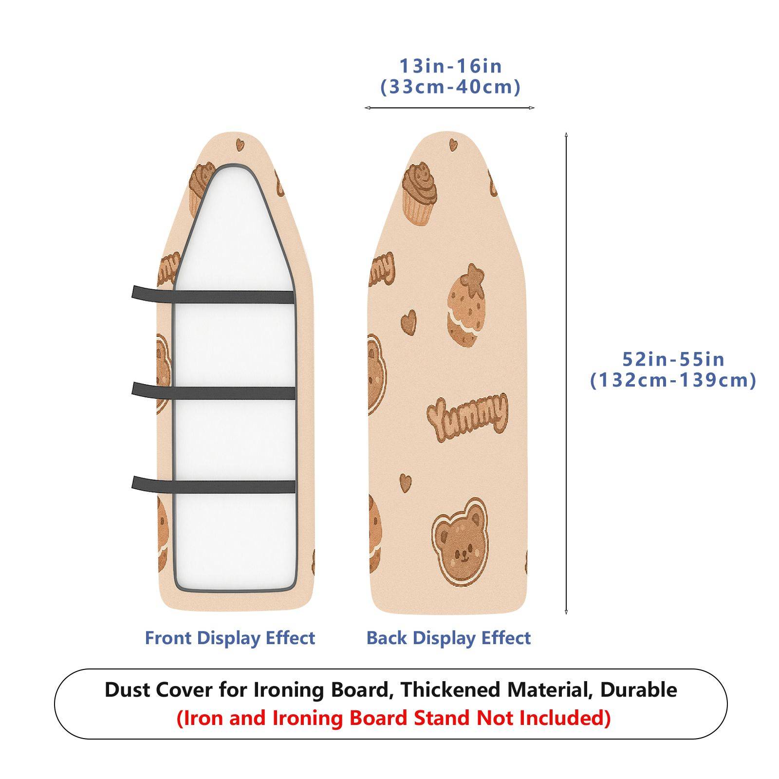 1-Piece Cute Bear Cookie Cupcake  Ironing Board Cover, Universal Size, Without Board