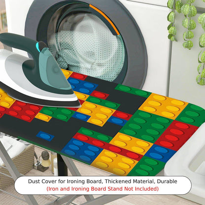 1-Piece Colorful Block Pattern Playful Fun  Ironing Board Cover, Universal Size, Without Board