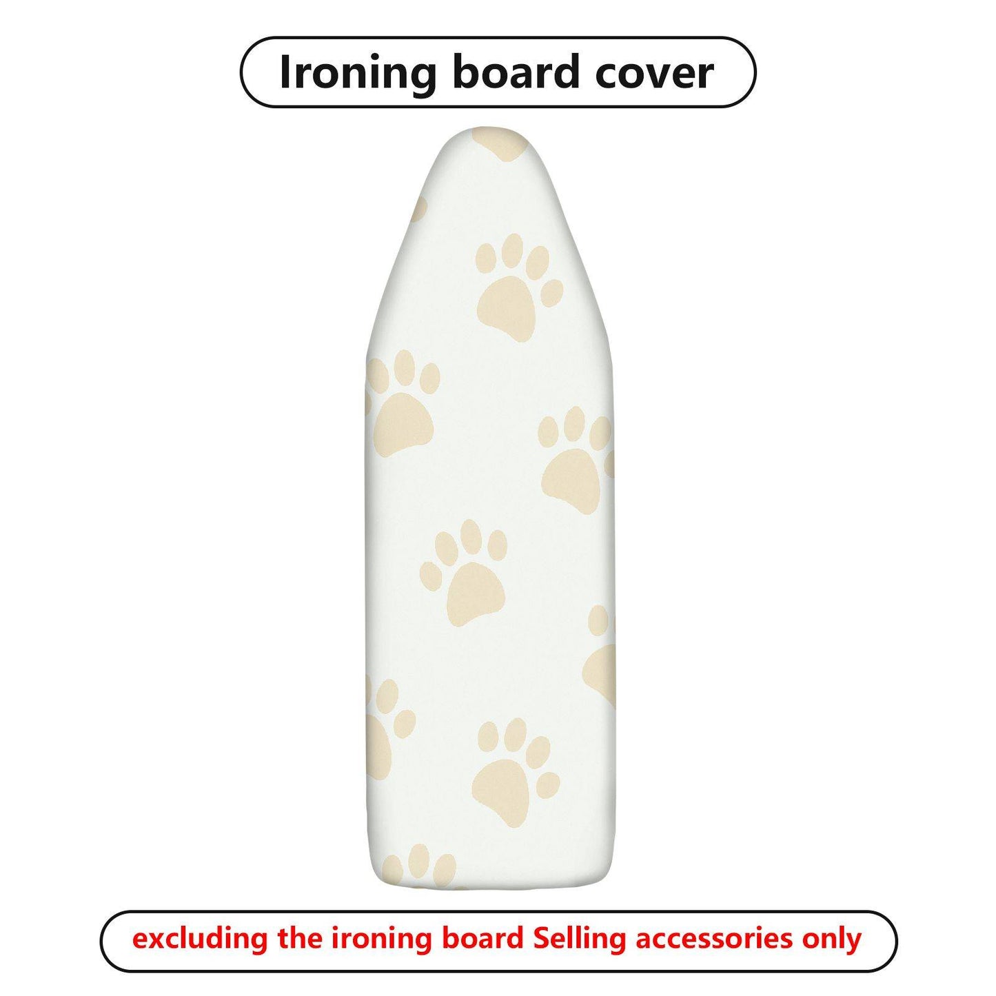 1-Piece Cute Paw Print Beige Minimalist  Ironing Board Cover, Universal Size, Without Board