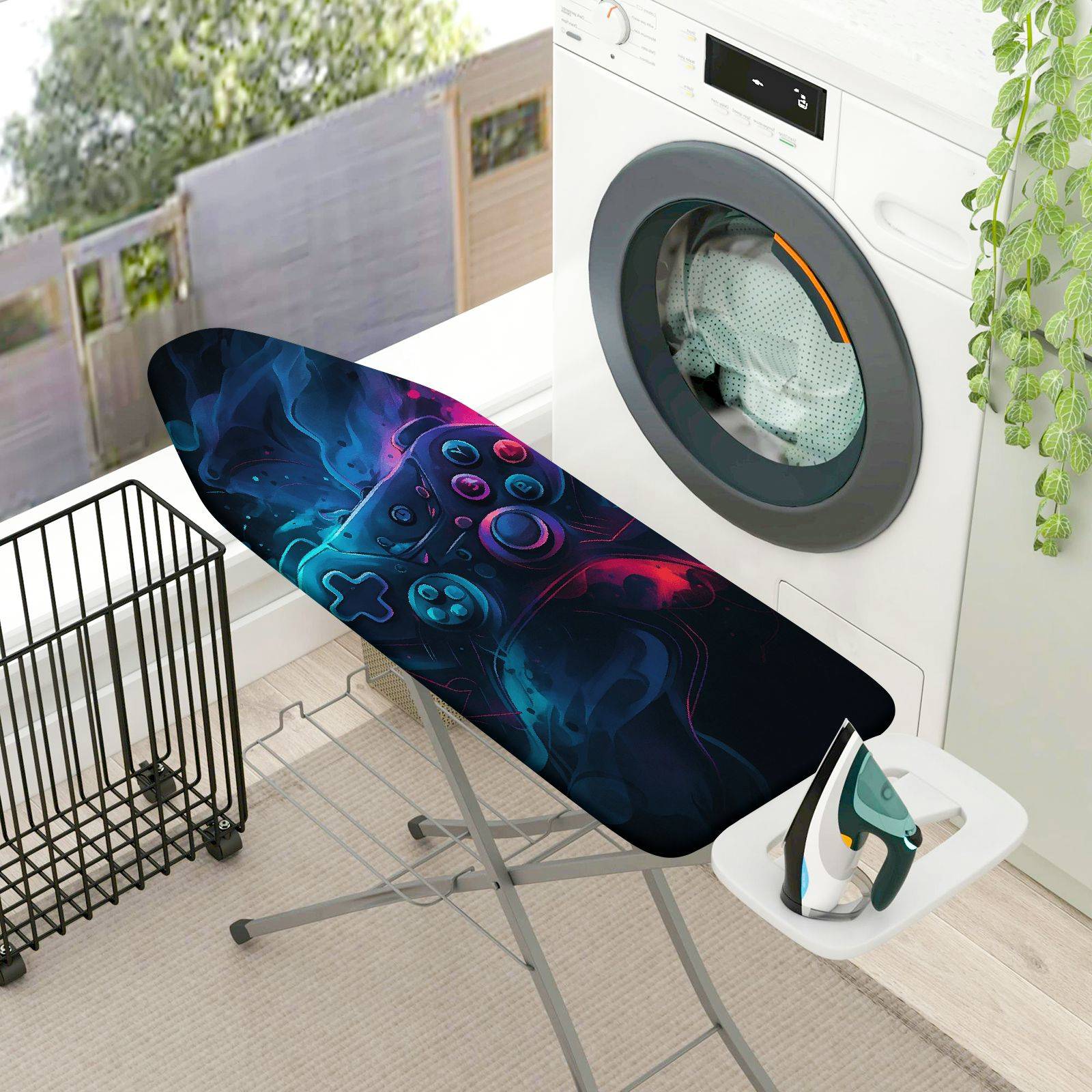 1-Piece Abstract Art Gaming Console  Ironing Board Cover, Universal Size, Without Board