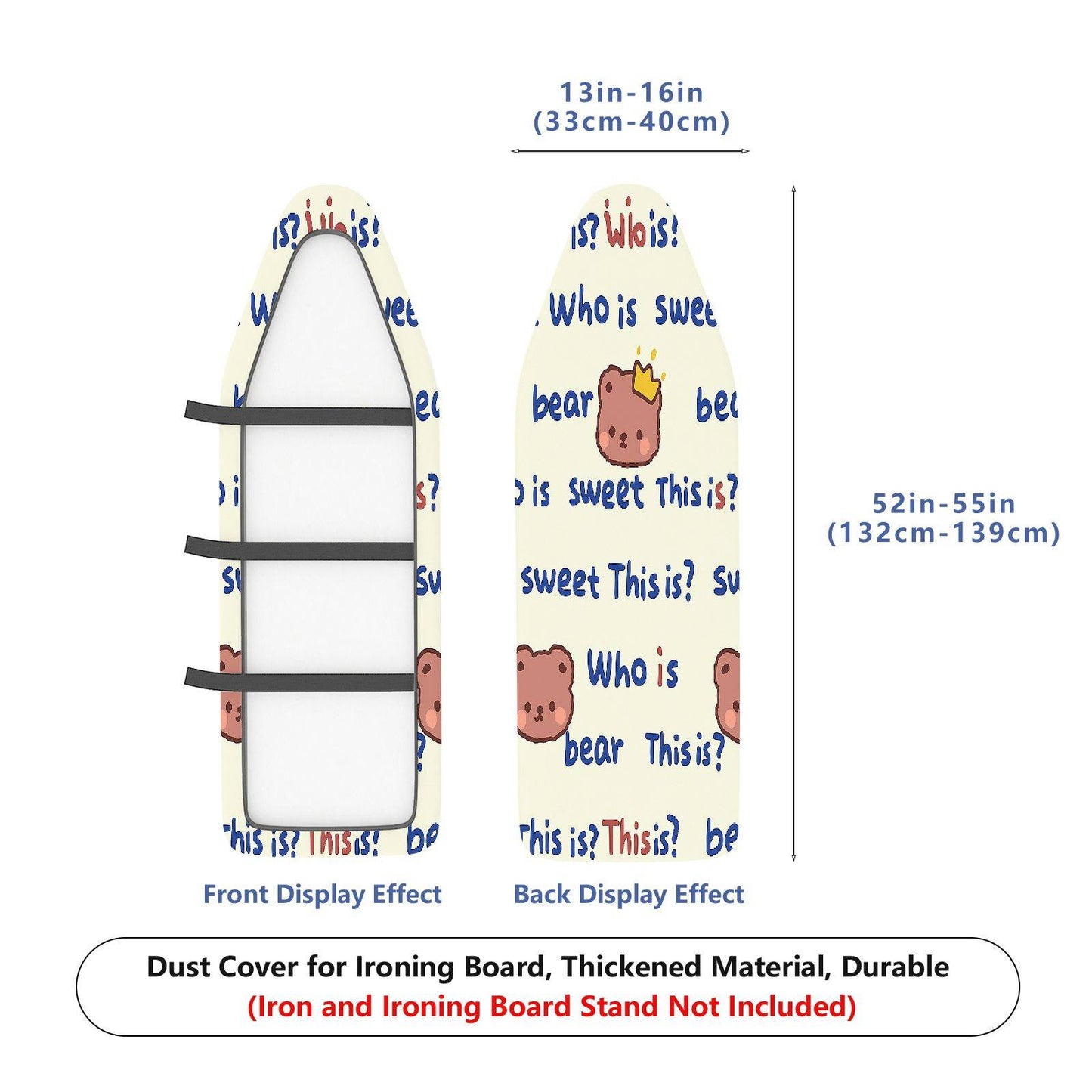 1-Piece Cute Bear  Printed  Ironing Board Cover, Universal Size, Without Board