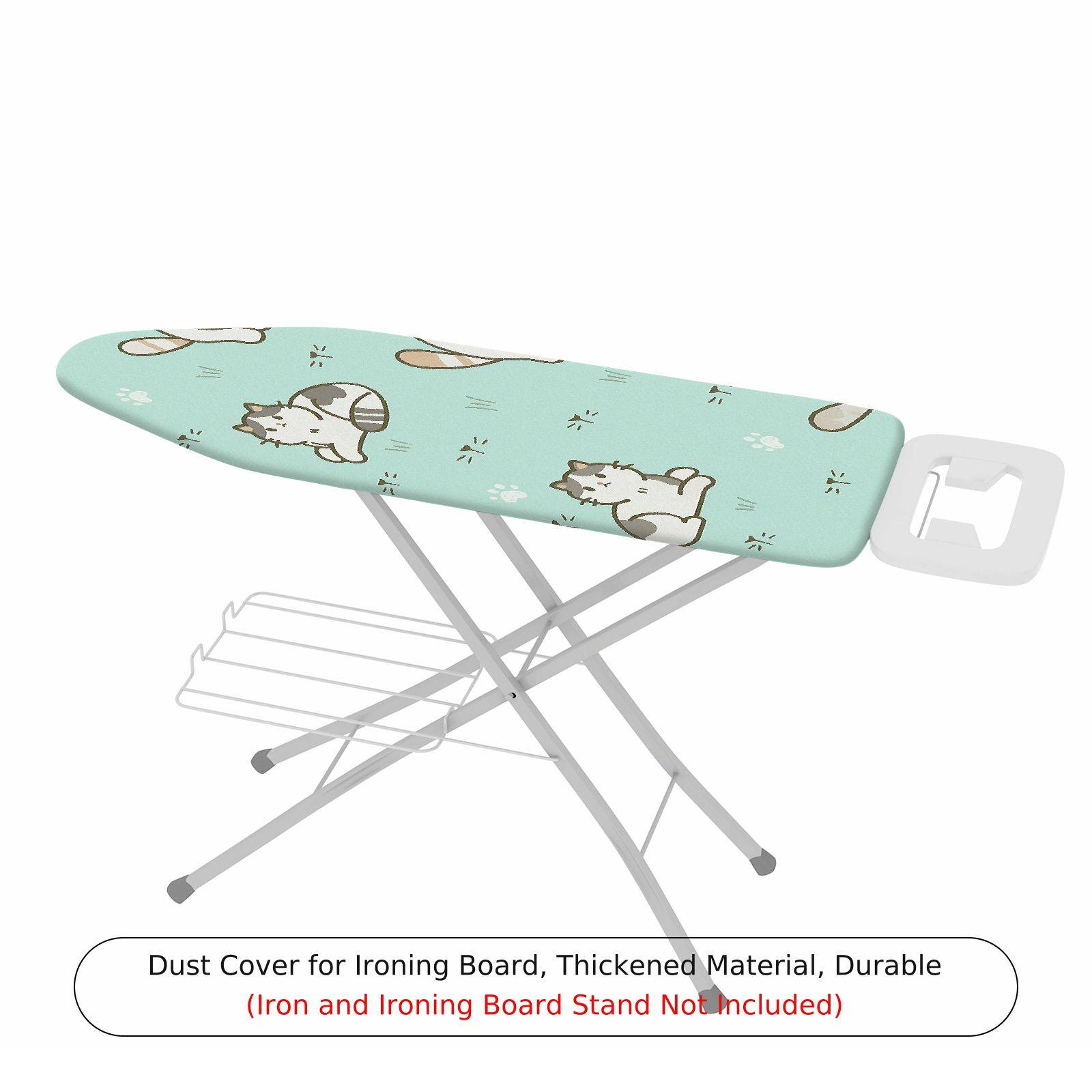 1-Piece Cat Paw Print Cute Green  Ironing Board Cover, Universal Size, Without Board