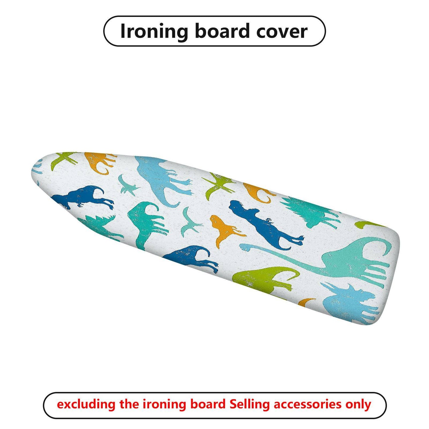 1-Piece Dinosaur Colorful Fun  Ironing Board Cover, Universal Size, Without Board