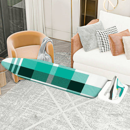 1-Piece Plaid Green White  Ironing Board Cover, Universal Size, Without Board