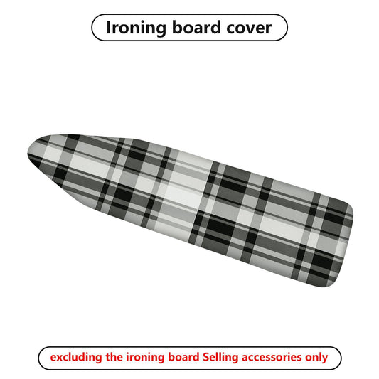 1-Piece Plaid Checked Pattern Black White  Ironing Board Cover, Universal Size, Without Board