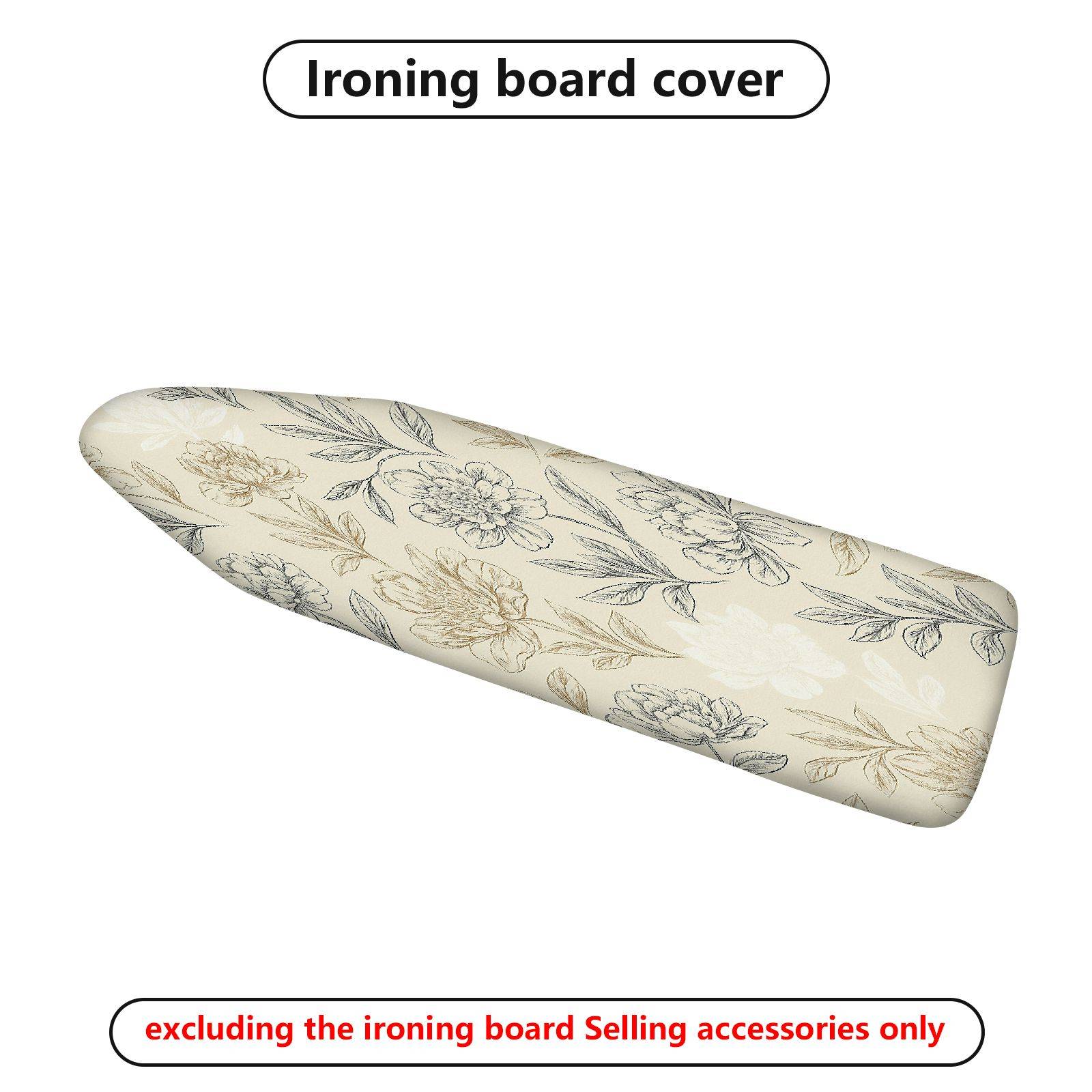1-Piece Floral Pattern Beige Leaf  Ironing Board Cover, Universal Size, Without Board