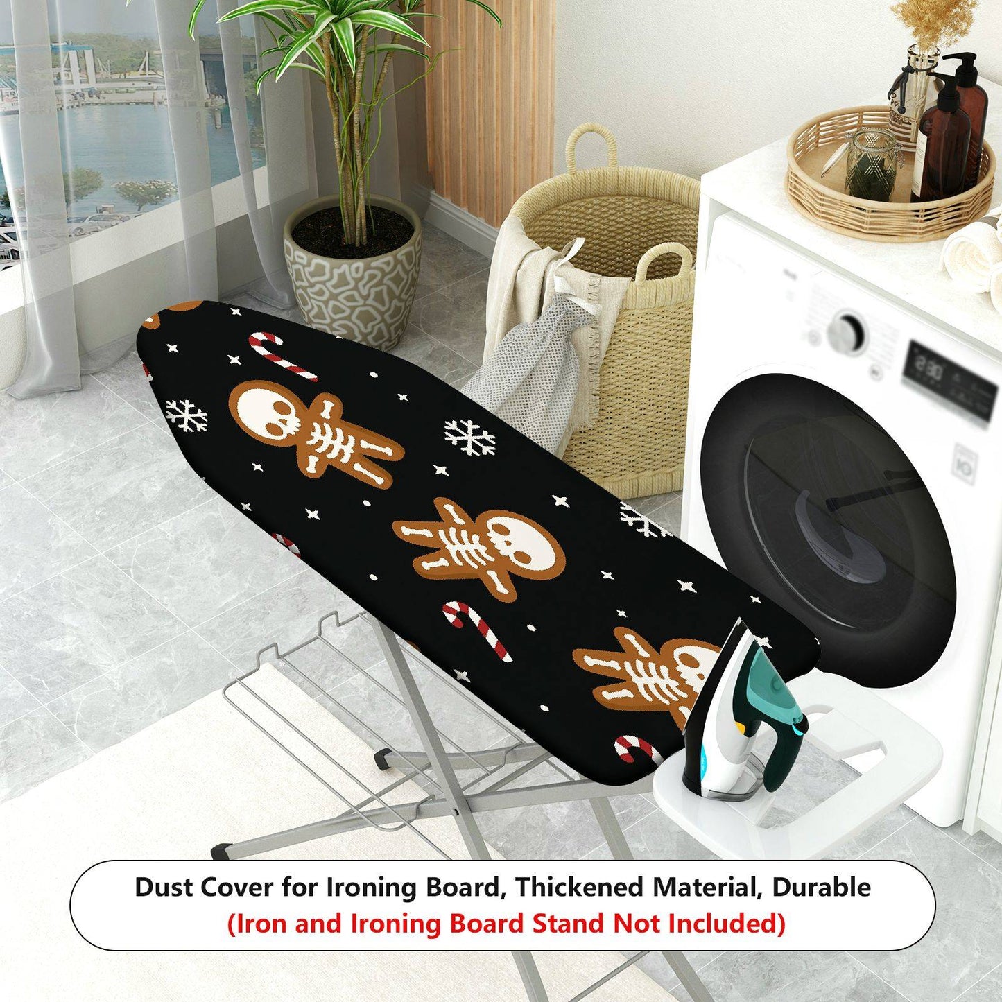 1-Piece Christmas Gingerbread Candy Snowflake  Ironing Board Cover, Universal Size, Without Board