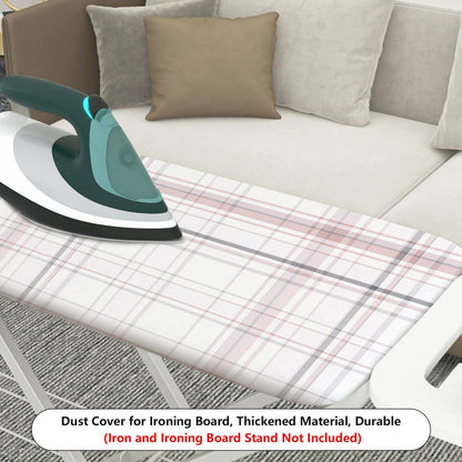 1-Piece Plaid Pattern White Gray Checkered  Ironing Board Cover, Universal Size, Without Board
