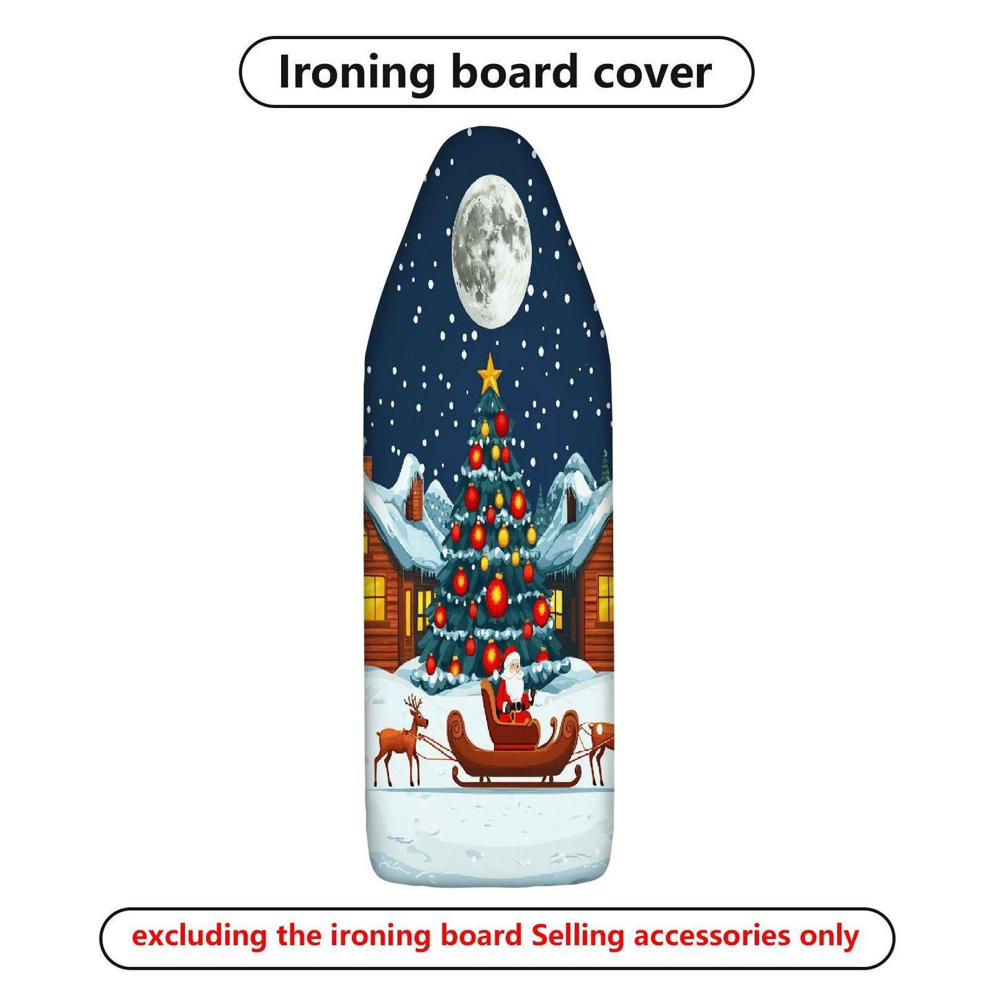 1-Piece Christmas Santa Moon  Ironing Board Cover, Universal Size, Without Board