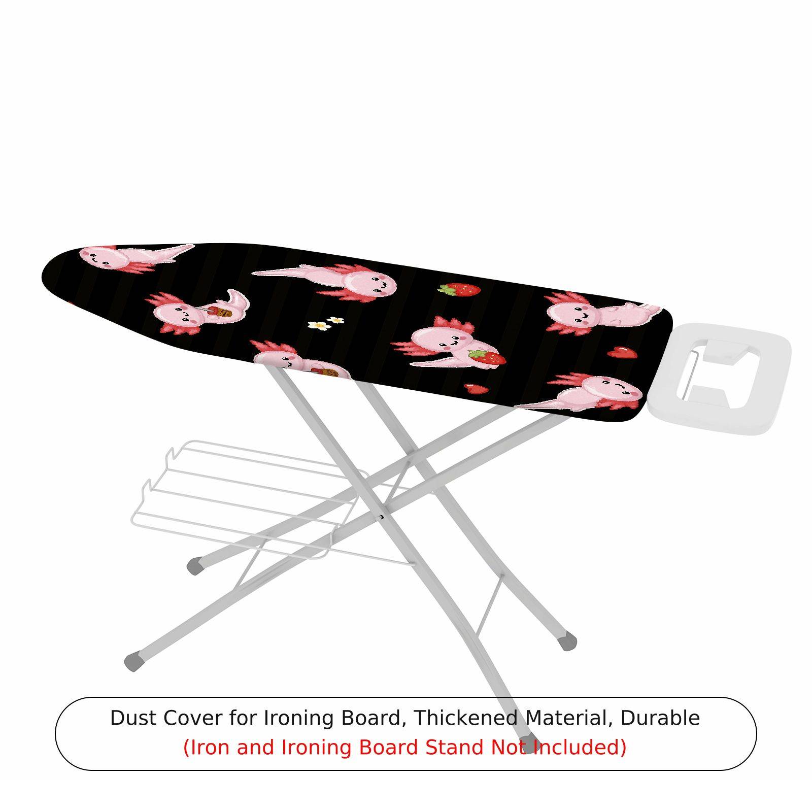 1-Piece Cute Axolotl Strawberry Floral  Ironing Board Cover, Universal Size, Without Board