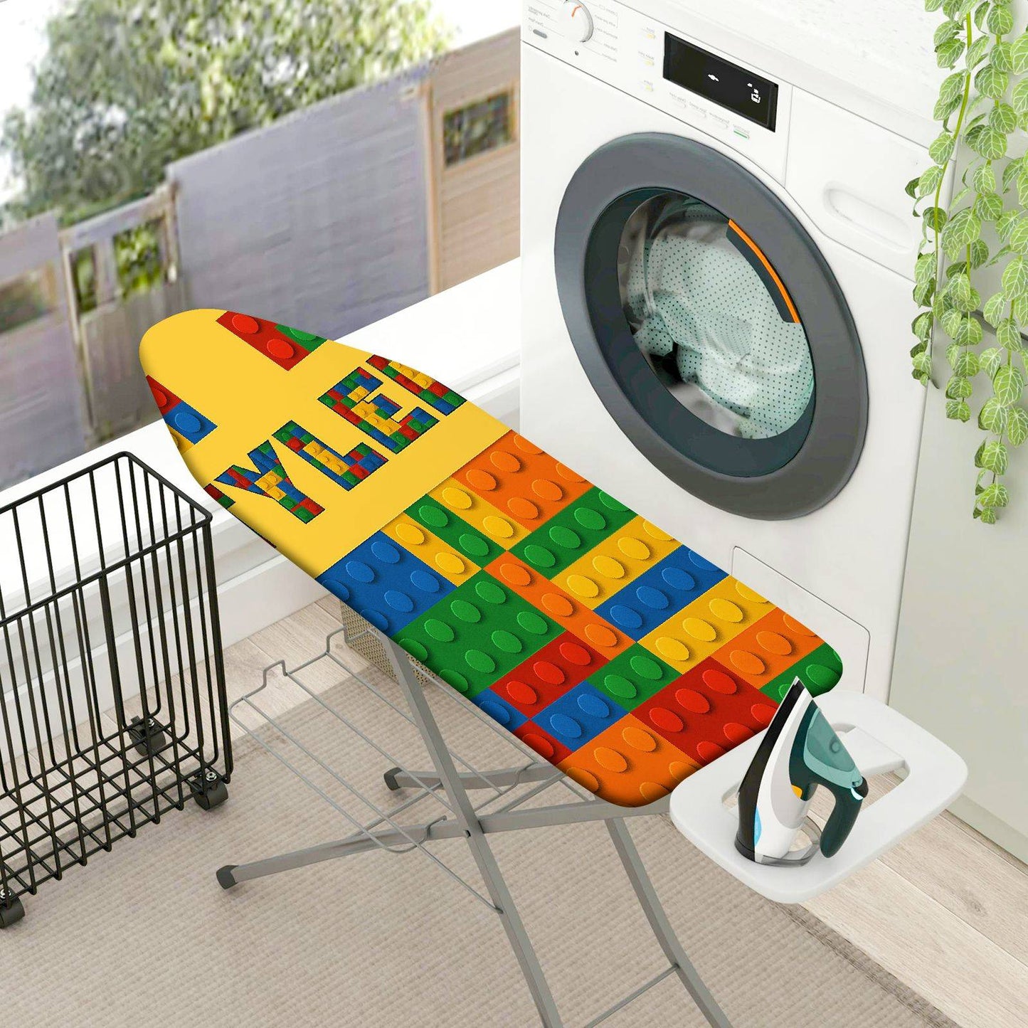 1-Piece Colorful Block Pattern Creative Fun Play  Ironing Board Cover, Universal Size, Without Board
