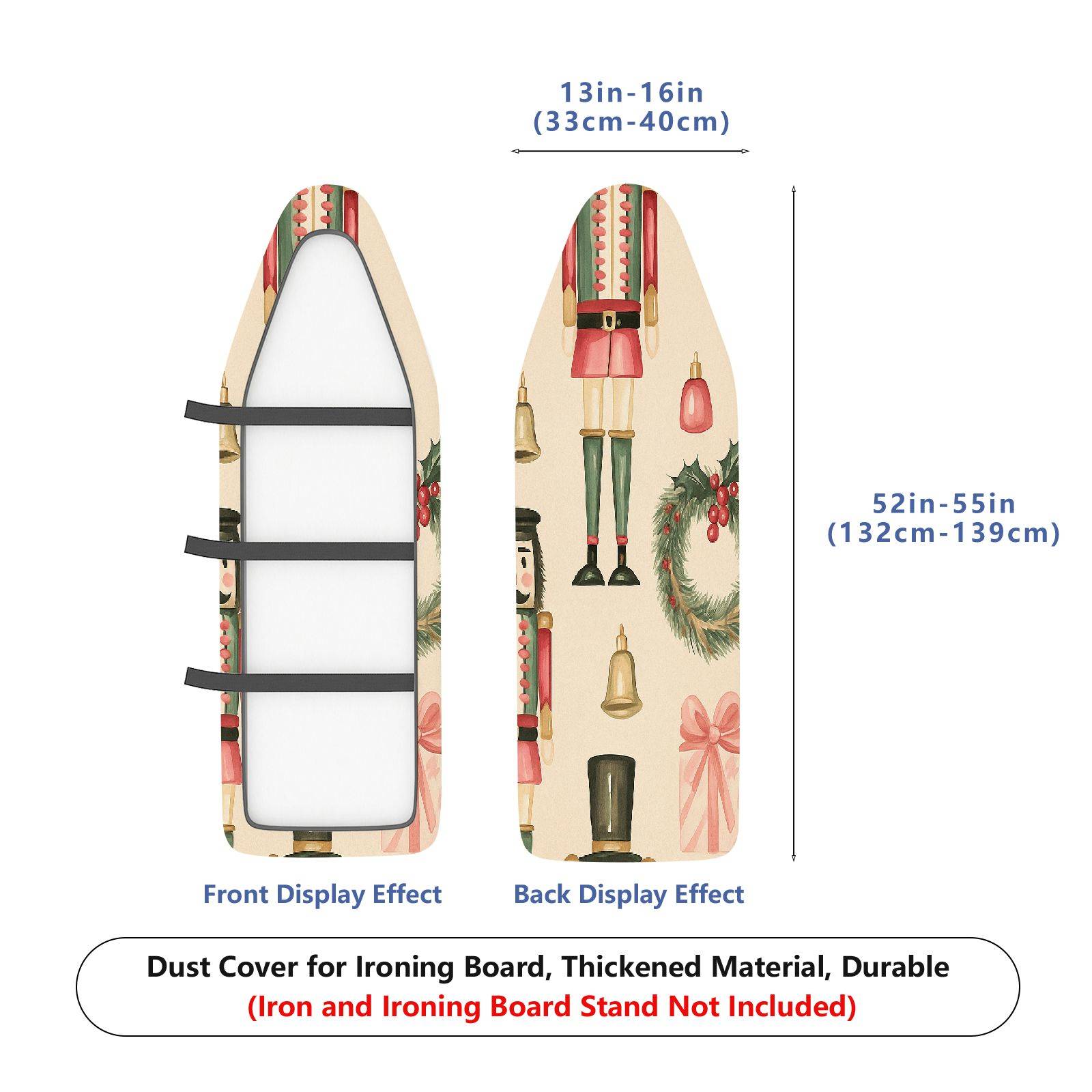 1-Piece Nutcracker Festive Christmas  Ironing Board Cover, Universal Size, Without Board
