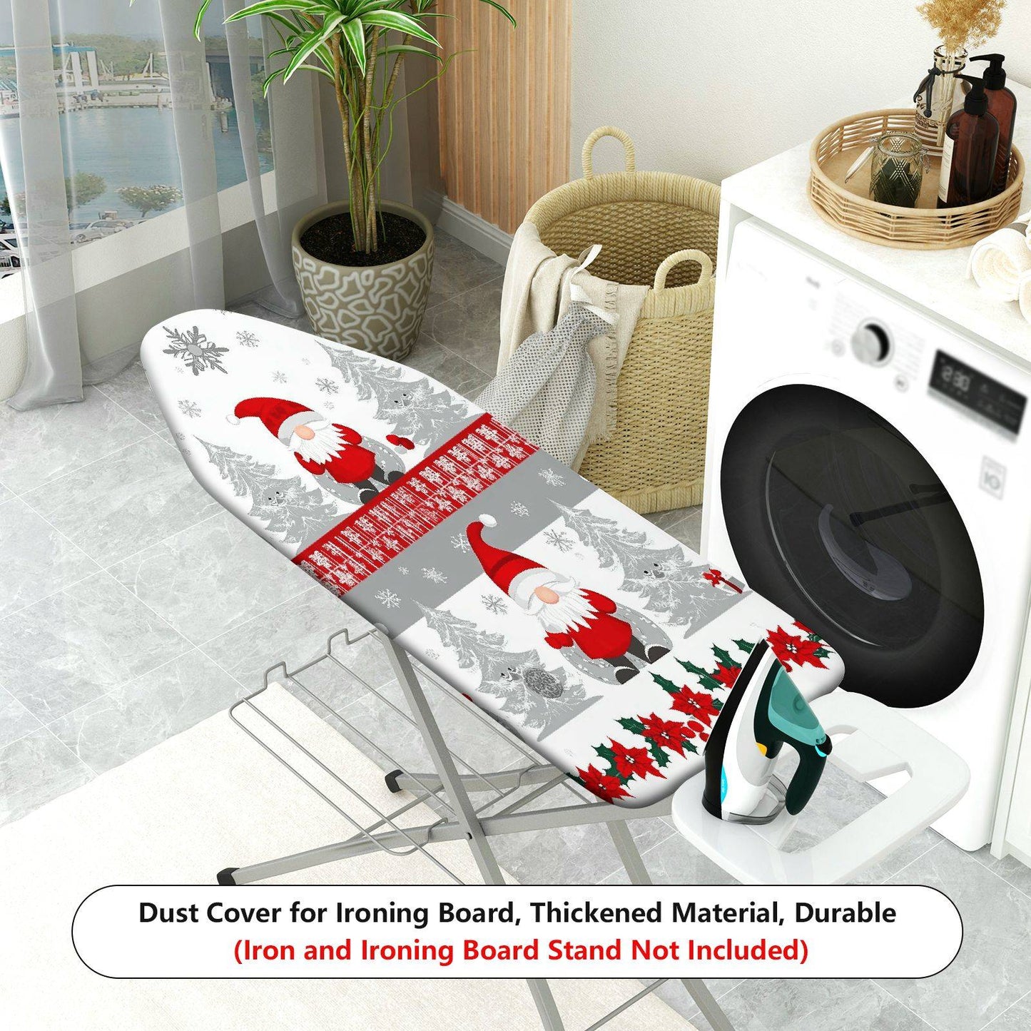 1-Piece Santa Claus Snowflake Christmas Tree  Ironing Board Cover, Universal Size, Without Board