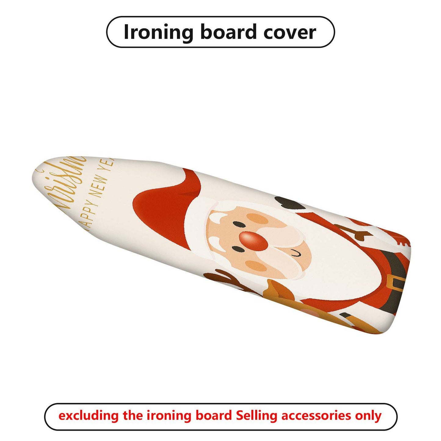 1-Piece Christmas Santa HappyNewYear  Ironing Board Cover, Universal Size, Without Board