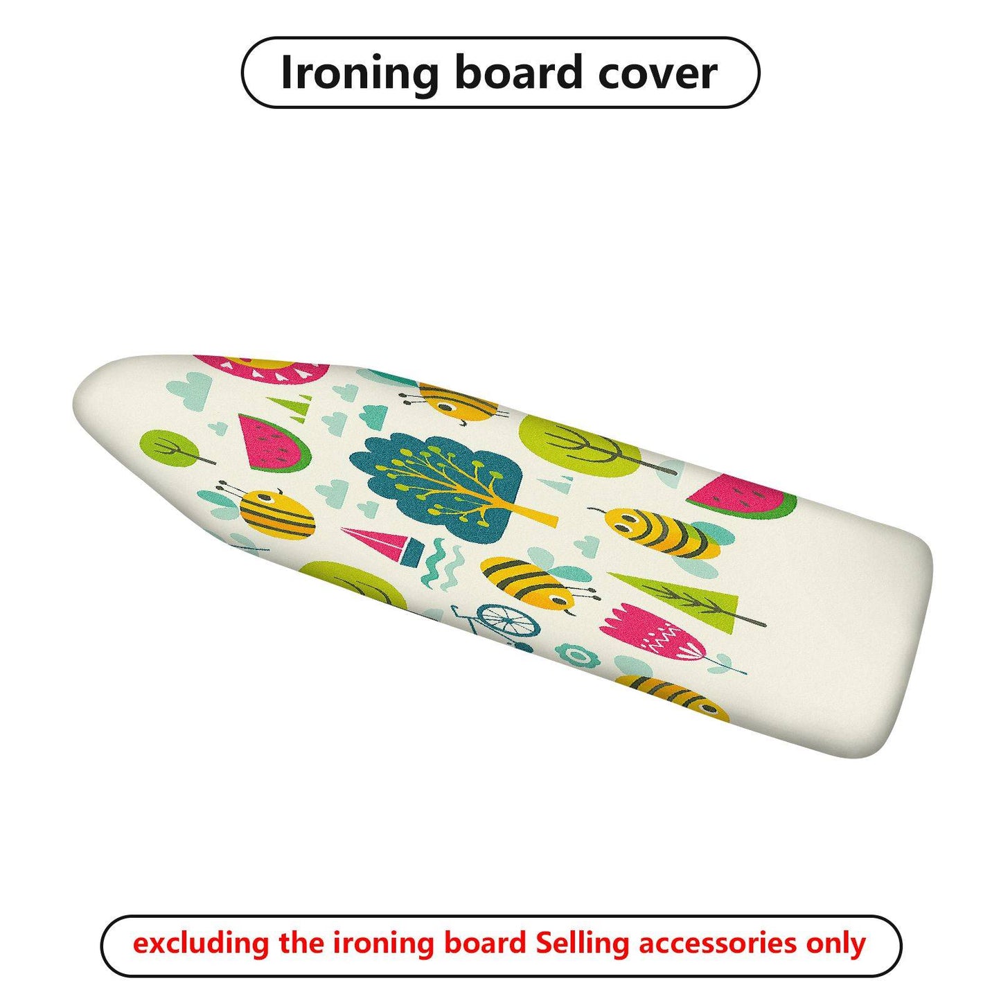 1-Piece Bee Tree Fruit  Ironing Board Cover, Universal Size, Without Board