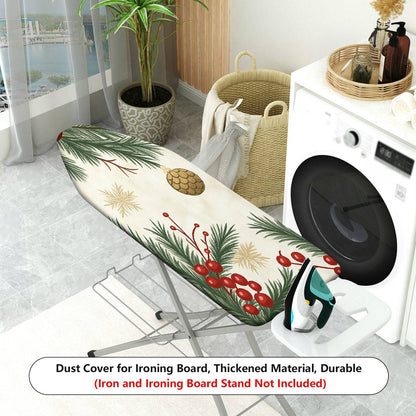 1-Piece Christmas Pine Cone Berry  Ironing Board Cover, Universal Size, Without Board